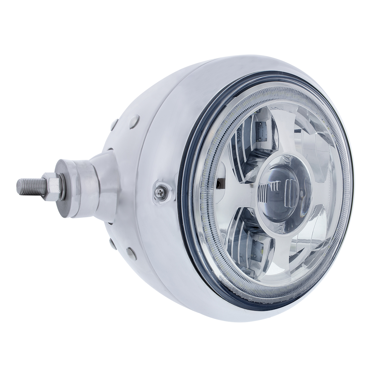 Chrome Guide 682-C Style Headlight Assembly W/LED Headlight & Dual Color Position Light - L/H (Horizontal Mount) - Thumbnail 3