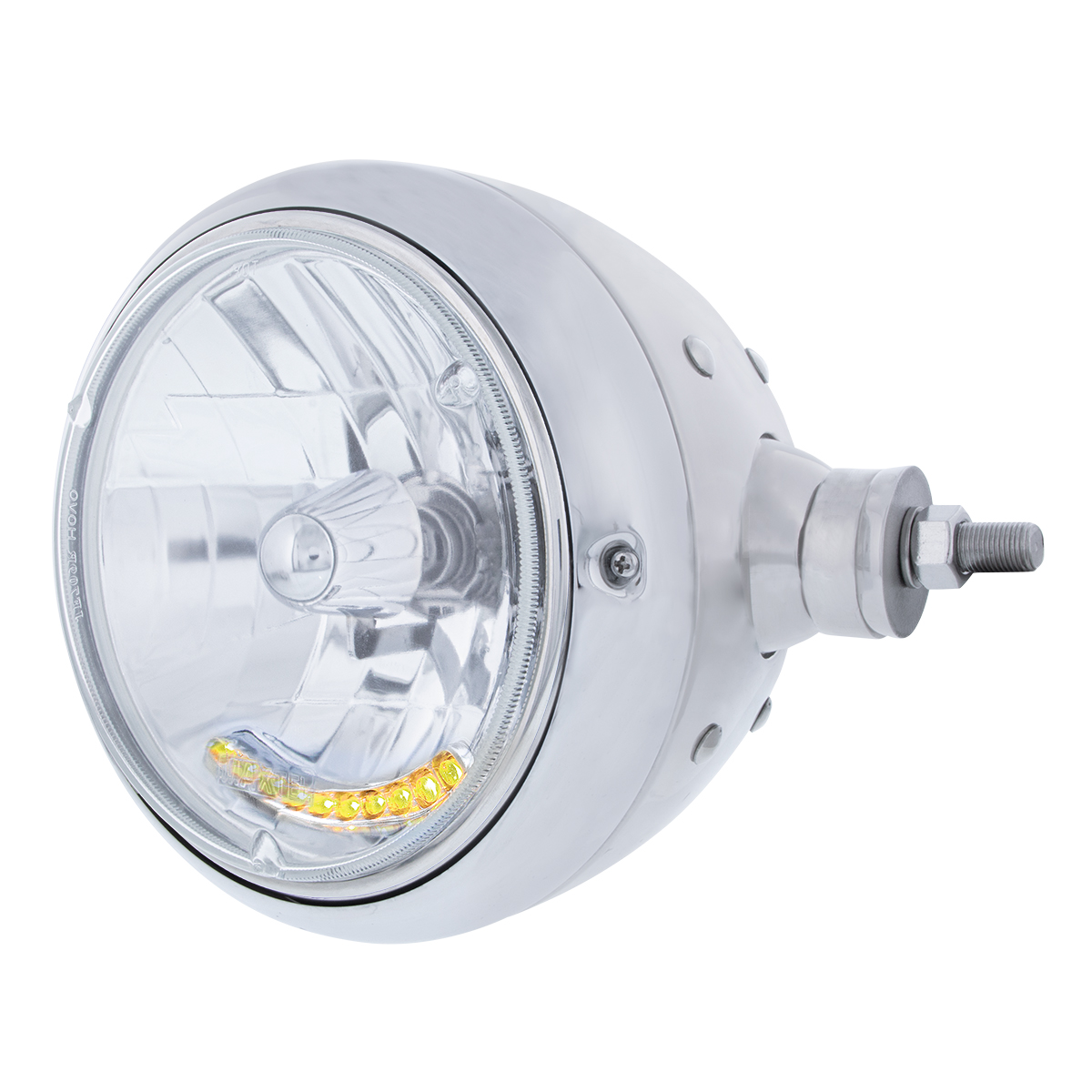 SS Guide 682-C Style Headlight Assembly W/Crystal Lens & 10 LEDs Position Light - R/H (Horizontal Mount) - Thumbnail 3