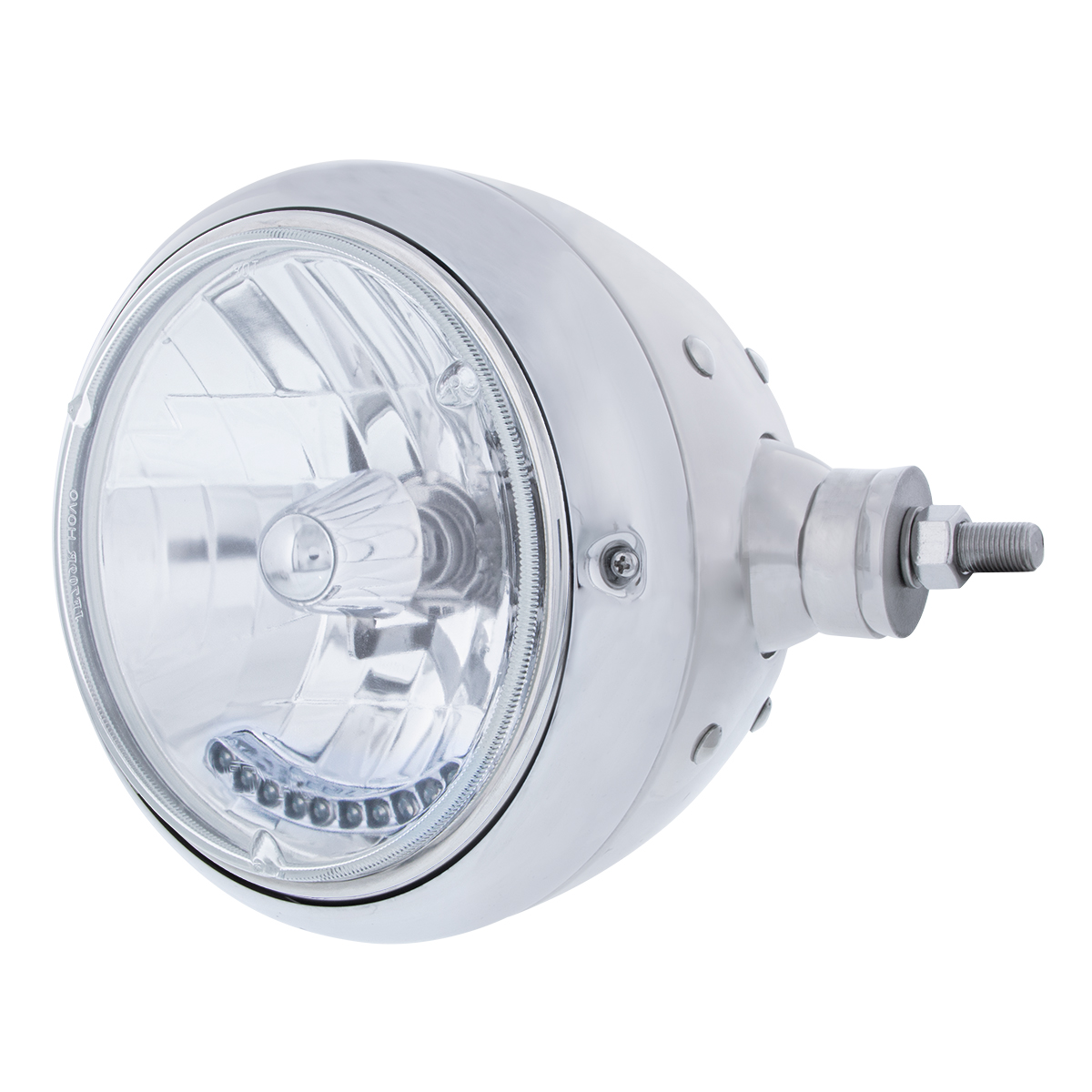 SS Guide 682-C Style Headlight Assembly W/Crystal Lens & 10 LEDs Position Light - R/H (Horizontal Mount) - Thumbnail 4