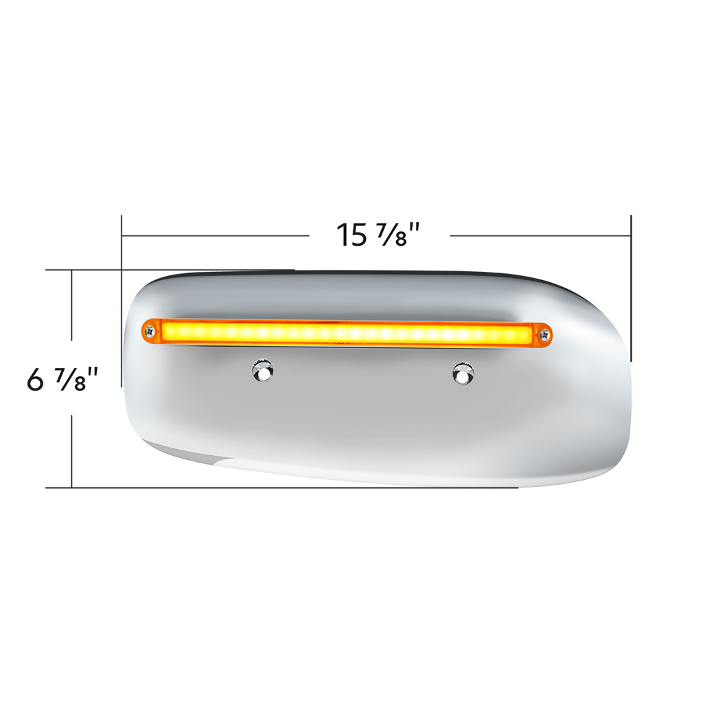 24 LED GloLight Rear Headlight Housing Cover For 2008-2023 Peterbilt 389 (Driver)- Amber LED/Lens - Thumbnail 7