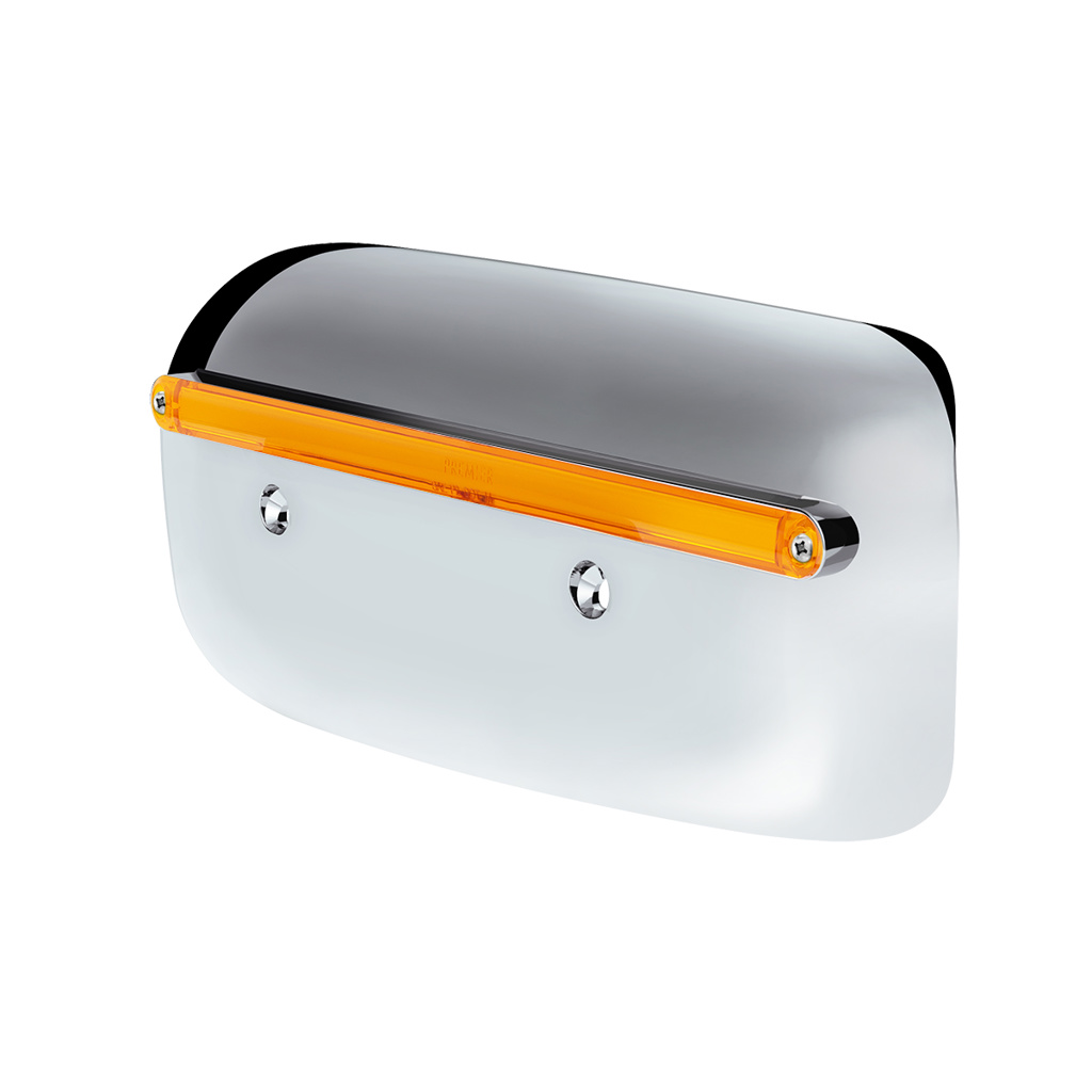 24 LED GloLight Rear Headlight Housing Cover For 2008-2023 Peterbilt 389 (Passenger)- Amber LED/Lens - Thumbnail 4