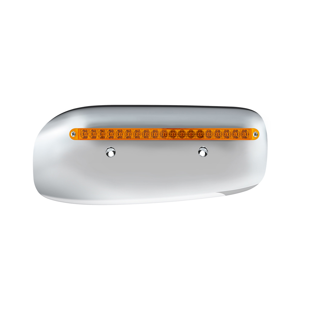 19 LED Rear Headlight Housing Cover For 2008-2023 Peterbilt 389 (Passenger)-Amber LED/Lens - Thumbnail 2