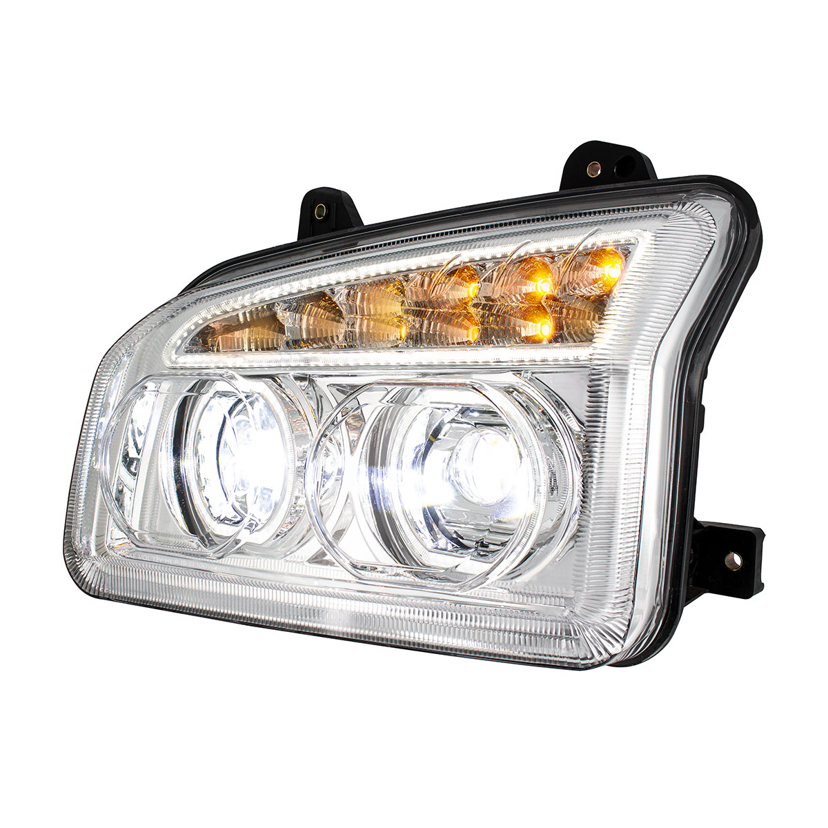 Chrome 11 LED Headlight For 2015-2024 Kenworth T880-Driver - Thumbnail 3