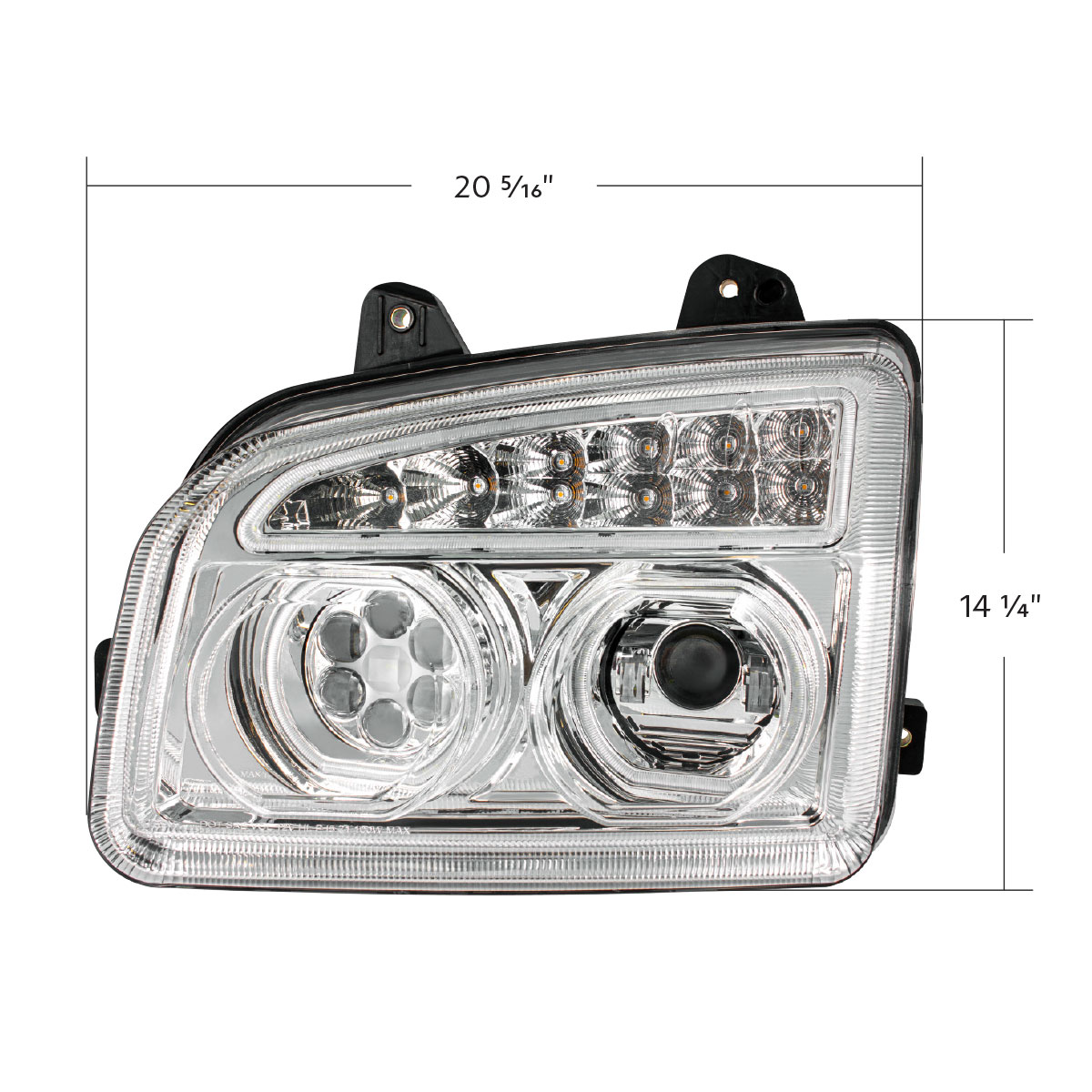Chrome 11 LED Headlight For 2015-2024 Kenworth T880-Driver - Thumbnail 8