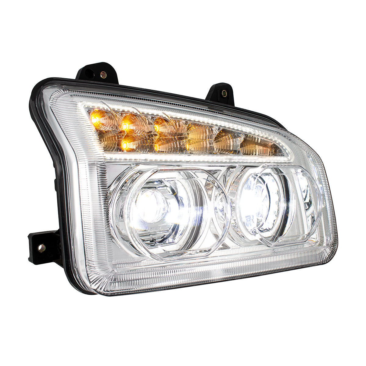 Chrome 11 LED Headlight For 2015-2024 Kenworth T880-Passenger - Thumbnail 3