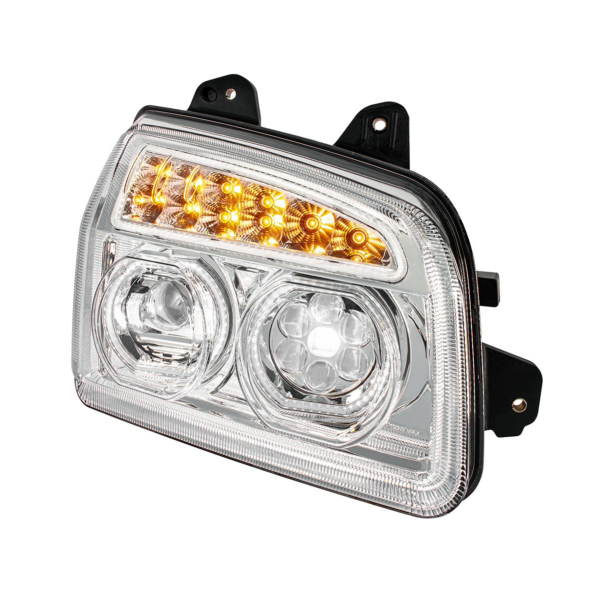 Chrome 11 LED Headlight For 2015-2024 Kenworth T880-Passenger - Thumbnail 5