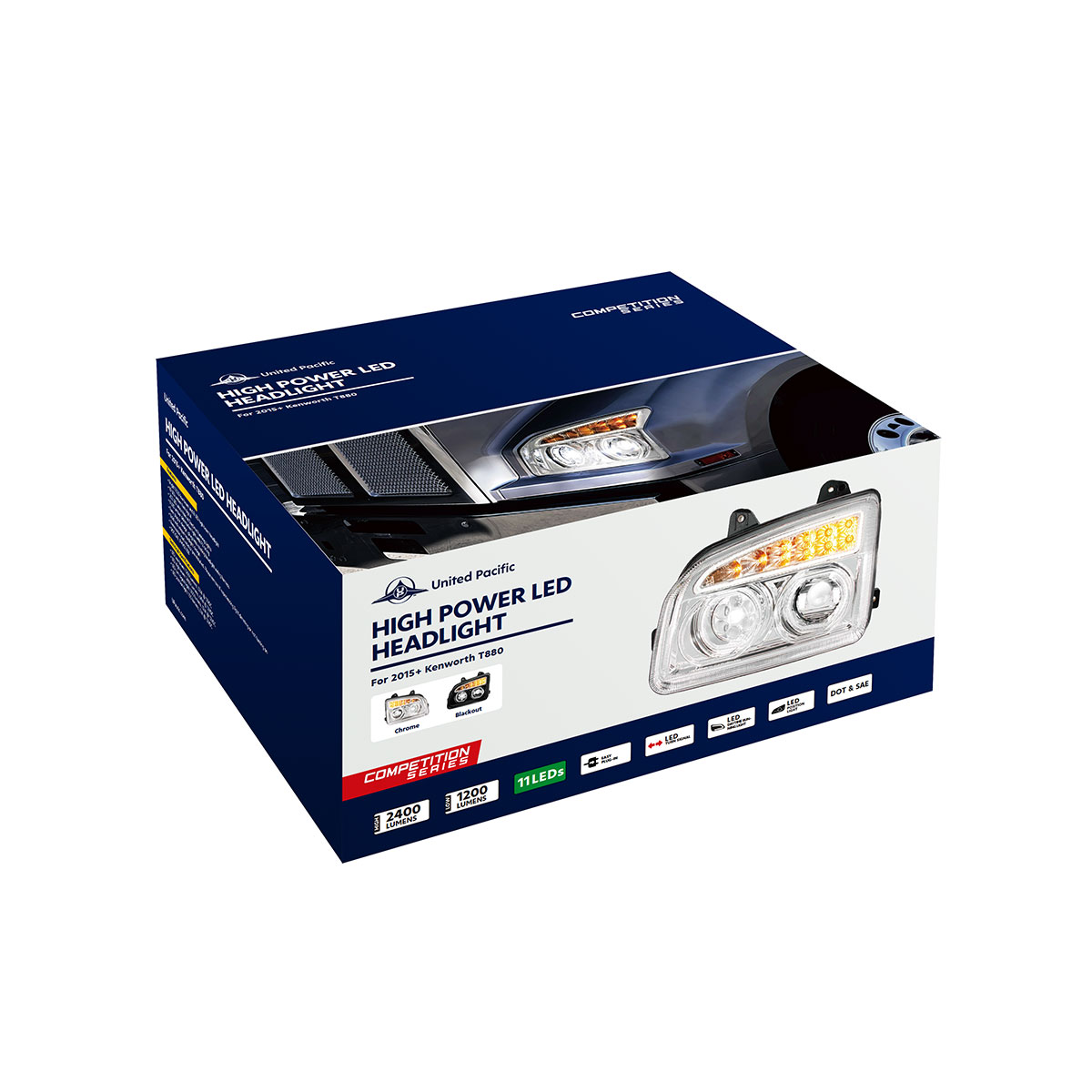 Blackout 11 LED Headlight For 2015-2024 Kenworth T880-Driver - Thumbnail 9