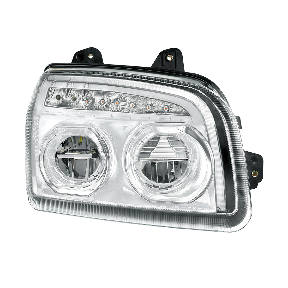 High Power LED Chrome Headlight With LED Turn Signal & Light Bar For 2015-2025 Kenworth T880-Passenger - Thumbnail 6