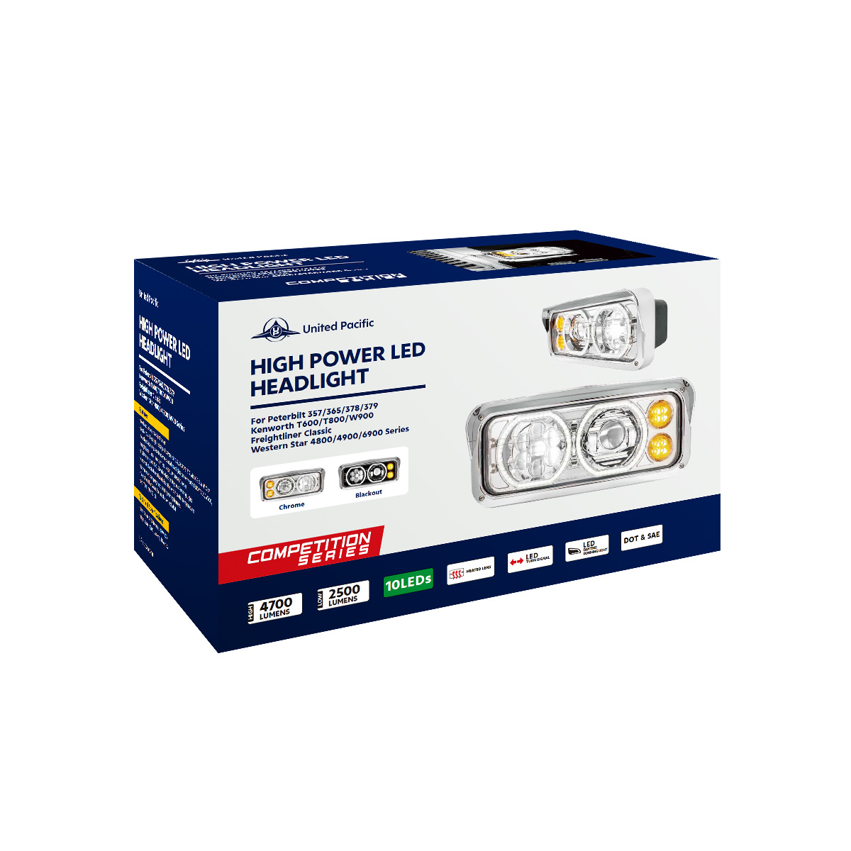 Blackout High Power Heated 10 LED Headlight With LED Turn & DRL-Driver - Thumbnail 9