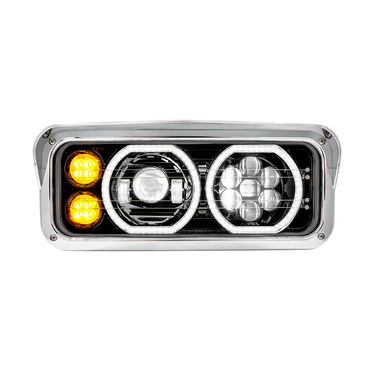 Blackout High Power Heated 10 LED Headlight With LED Turn & DRL-Passenger - Thumbnail 2