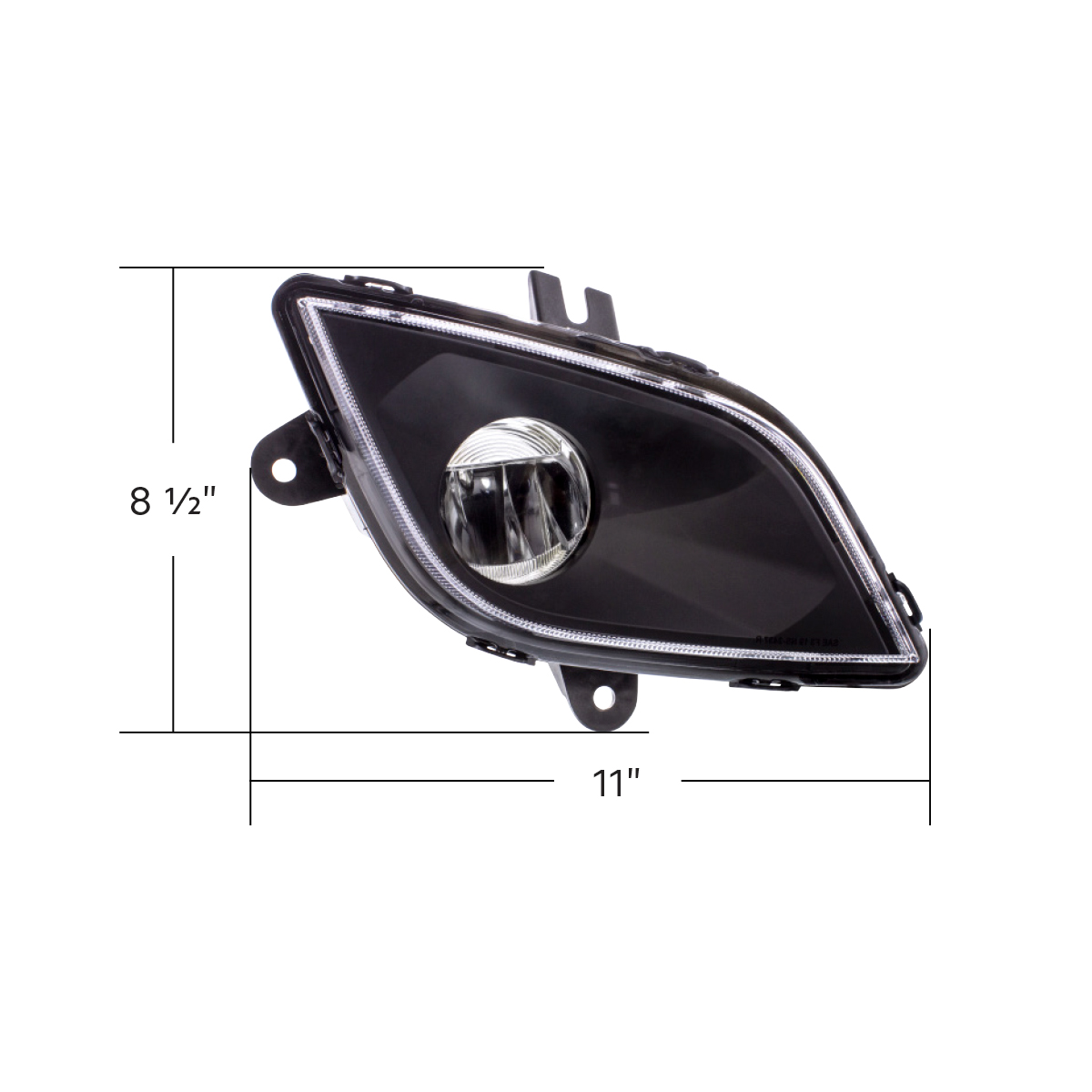 Black High Power LED Fog Light For 2018-2024 Freightliner Cascadia - Passenger - Thumbnail 6