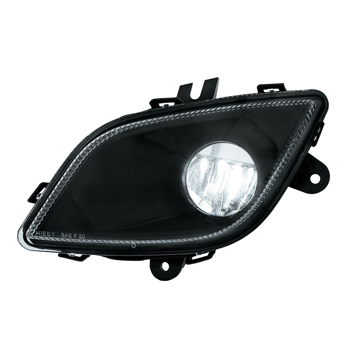 Black Single LED Fog Light For 2018-2024 Freightliner Cascadia - Driver - Competition Series