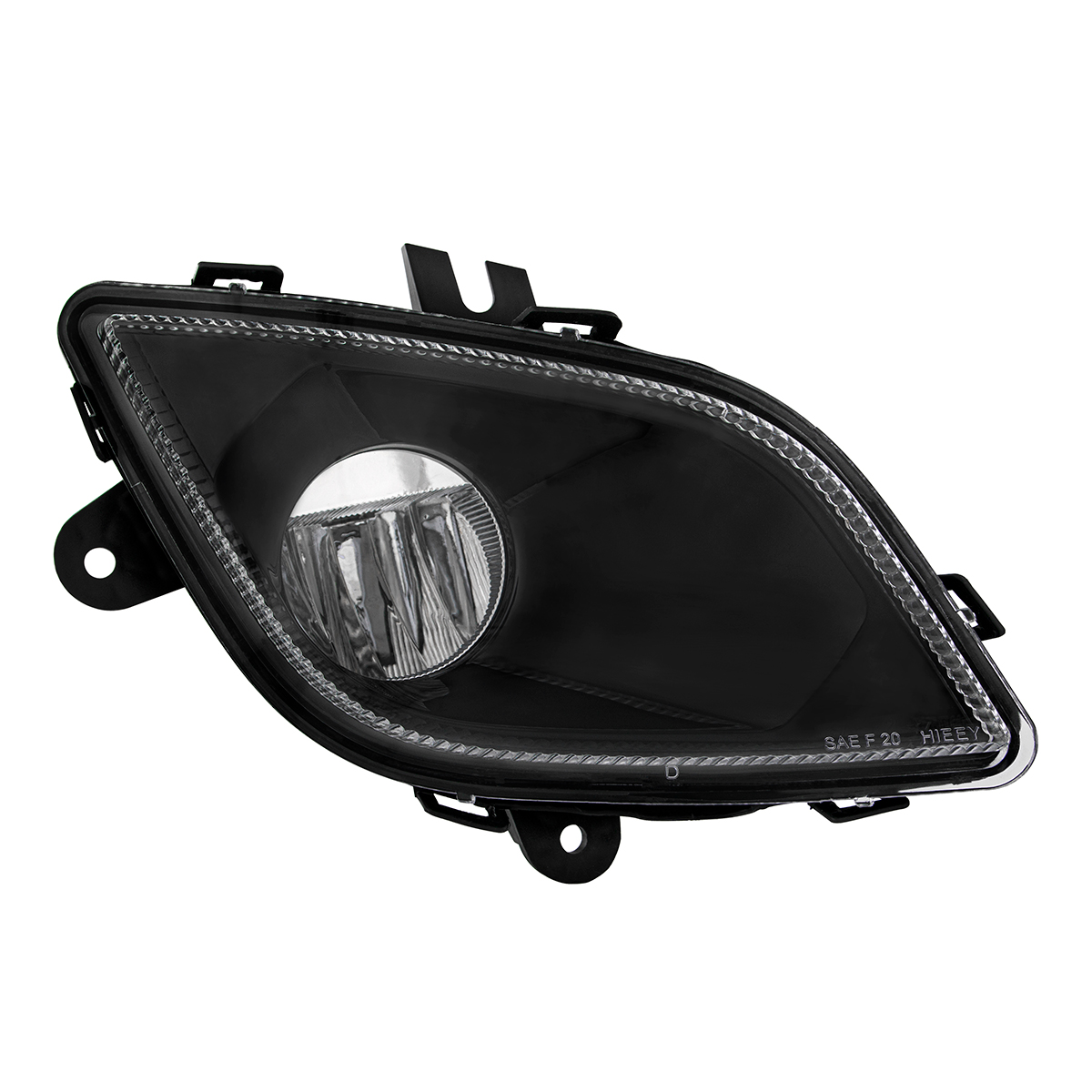 Black Single LED Fog Light For 2018-2024 Freightliner Cascadia - Passenger - Competition Series - Thumbnail 2