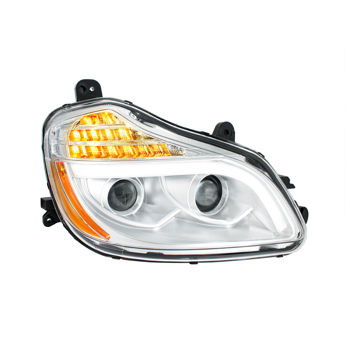 Chrome 8 LED Projection Headlight For 2013-2021 Kenworth T680-Passenger - Thumbnail 11