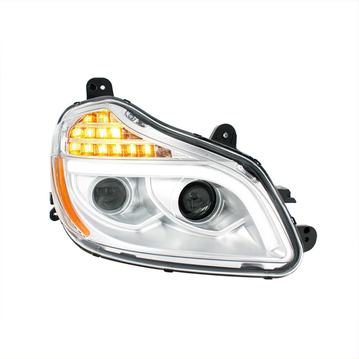 Chrome 8 LED Projection Headlight For 2013-2021 Kenworth T680-Passenger - Thumbnail 3