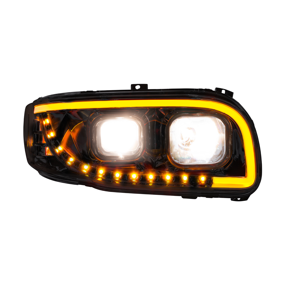 Blackout Projection Headlight With LED Turn Signal & Light Bar For 2008-2024 Peterbilt 389-Passenger - Thumbnail 5