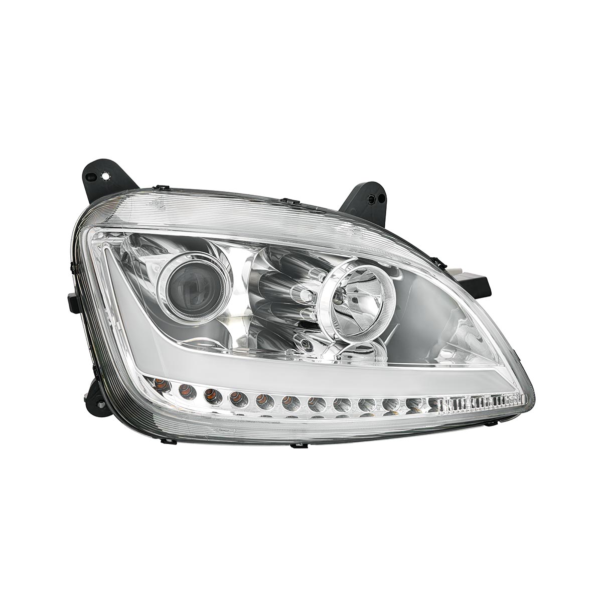 Chrome Projection Headlight With LED Position Light & Sequential Signal For 2012-2021 Peterbilt 579- Passenger - Thumbnail 2