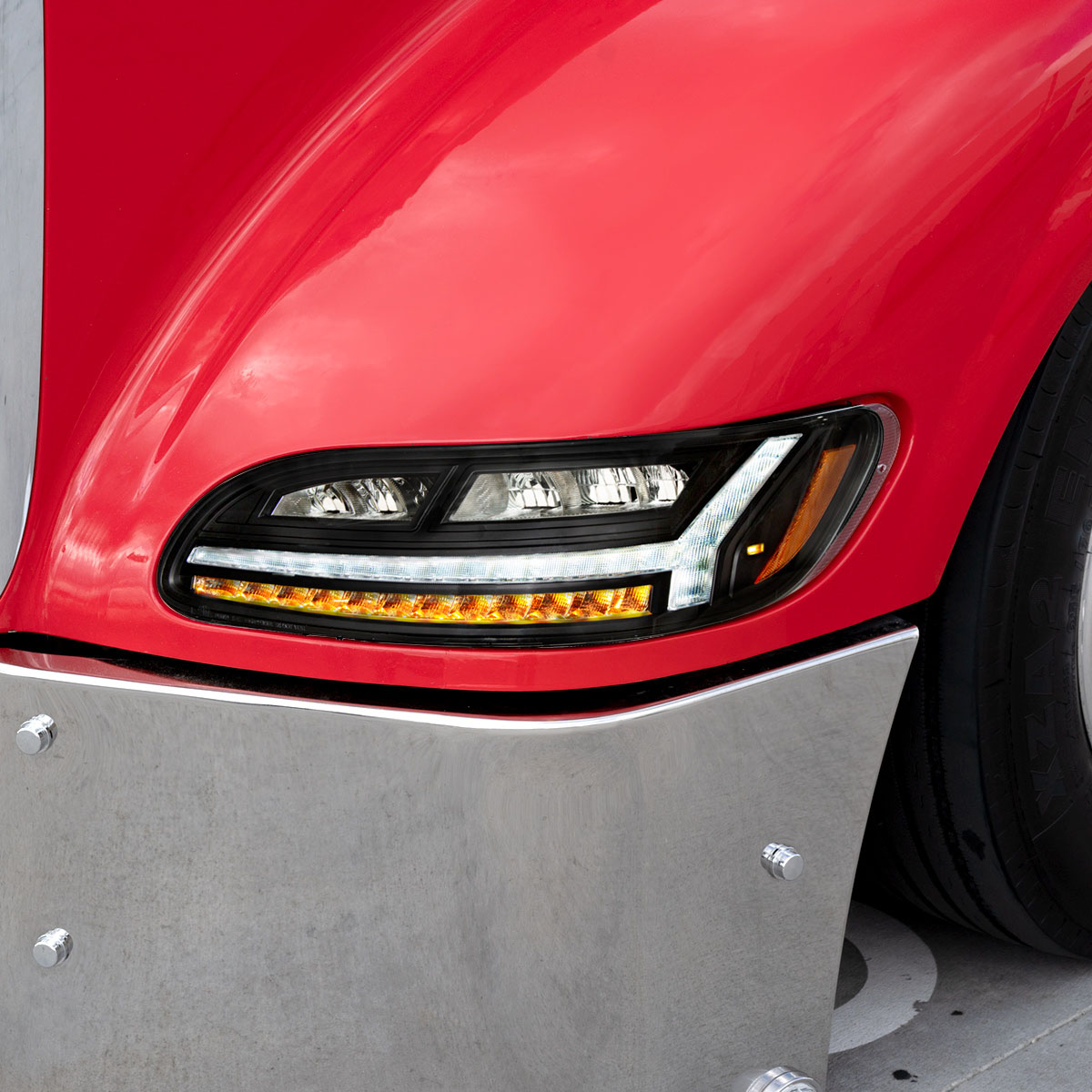 Blackout 6 LED Headlight For Peterbilt 386 (2006-2016) & 387 (2000-2011)- Driver - Thumbnail 8