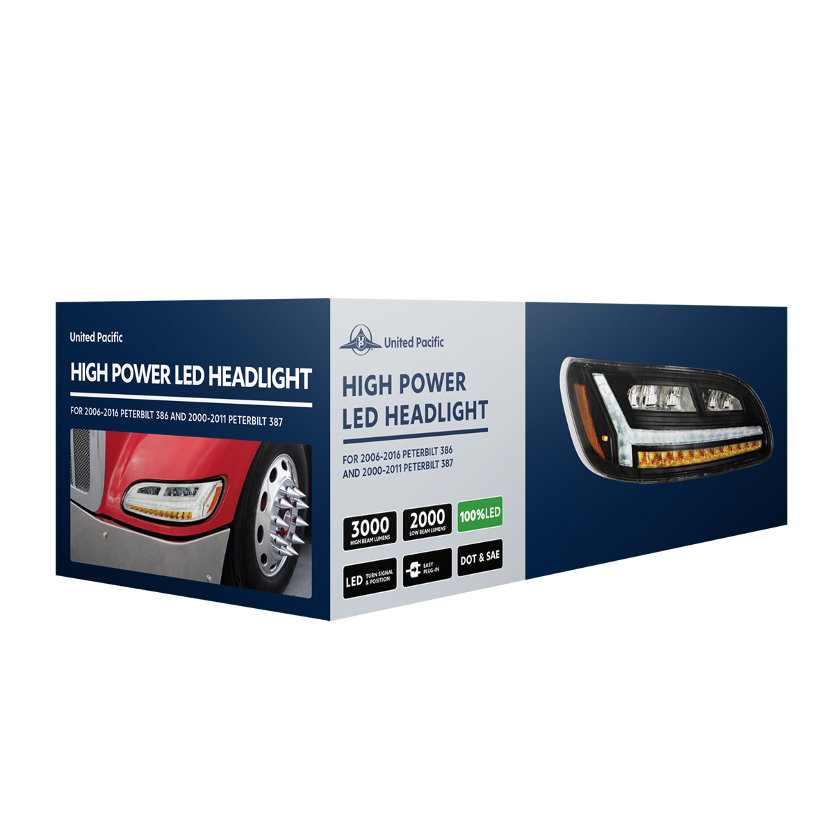 Blackout 6 LED Headlight For Peterbilt 386 (2006-2016) & 387 (2000-2011)- Passenger - Thumbnail 7