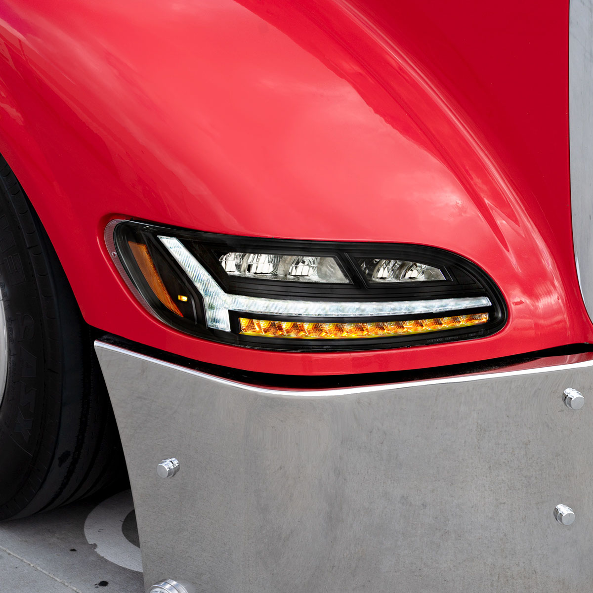 Blackout 6 LED Headlight For Peterbilt 386 (2006-2016) & 387 (2000-2011)- Passenger - Thumbnail 8