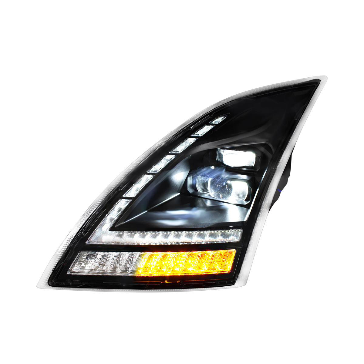 Blackout Full LED Headlight  With Switchable Sequential Turn Signal. 2018-2024 Volvo VNL-Driver - Thumbnail 2