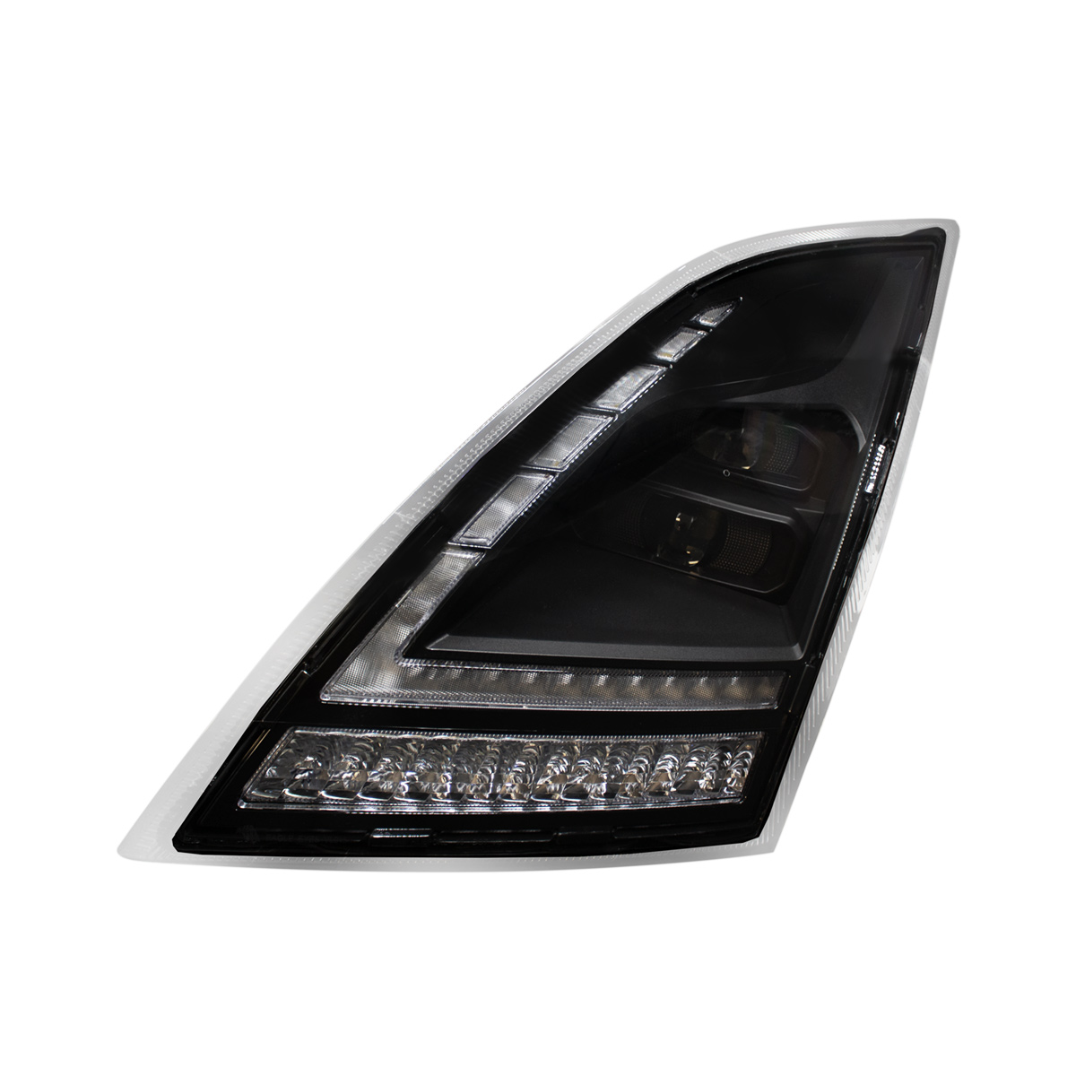 Blackout Full LED Headlight With LED Turn Signal and DRL For 2018-2024 Volvo VNL-Driver - Thumbnail 4