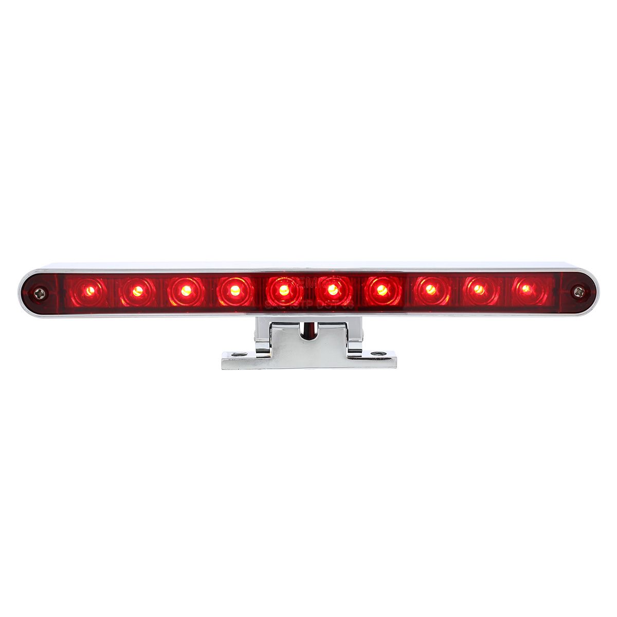 10 LED Dual Function 3rd Brake Light With Chrome Swivel Pedestal Base - Red LED/Red Lens