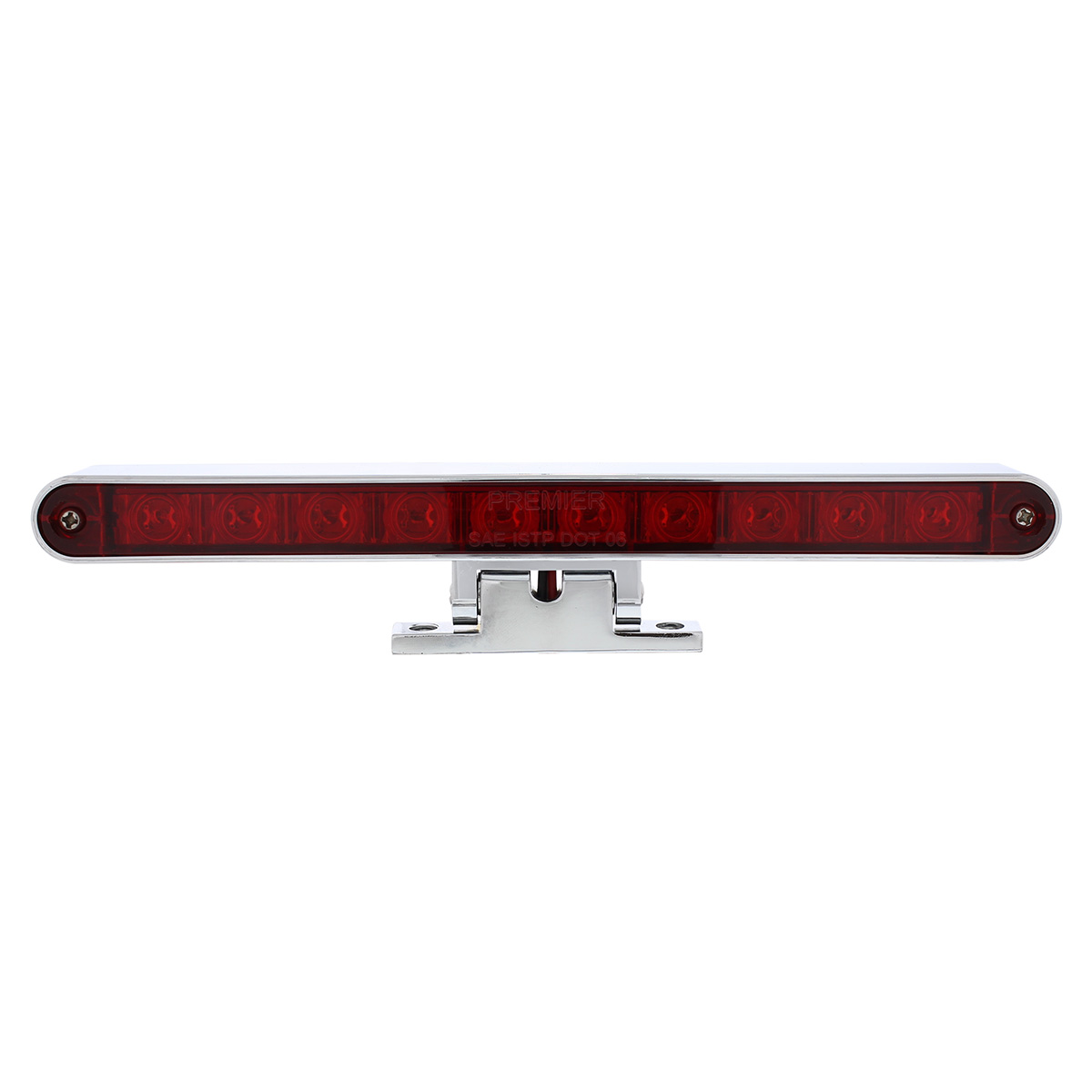 10 LED Dual Function 3rd Brake Light With Chrome Swivel Pedestal Base - Red LED/Red Lens - Thumbnail 2