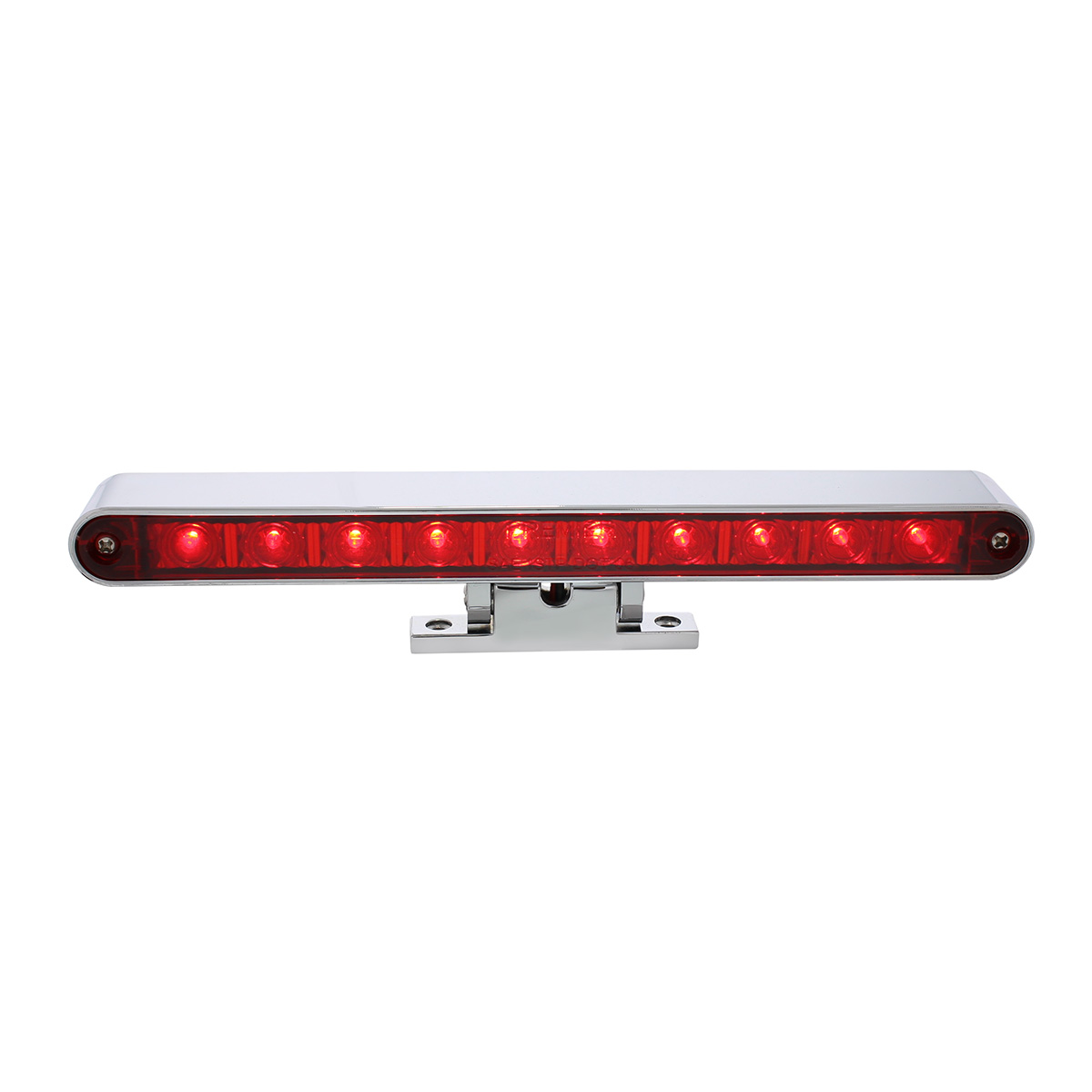 10 LED Dual Function 3rd Brake Light With Chrome Swivel Pedestal Base - Red LED/Red Lens - Thumbnail 3