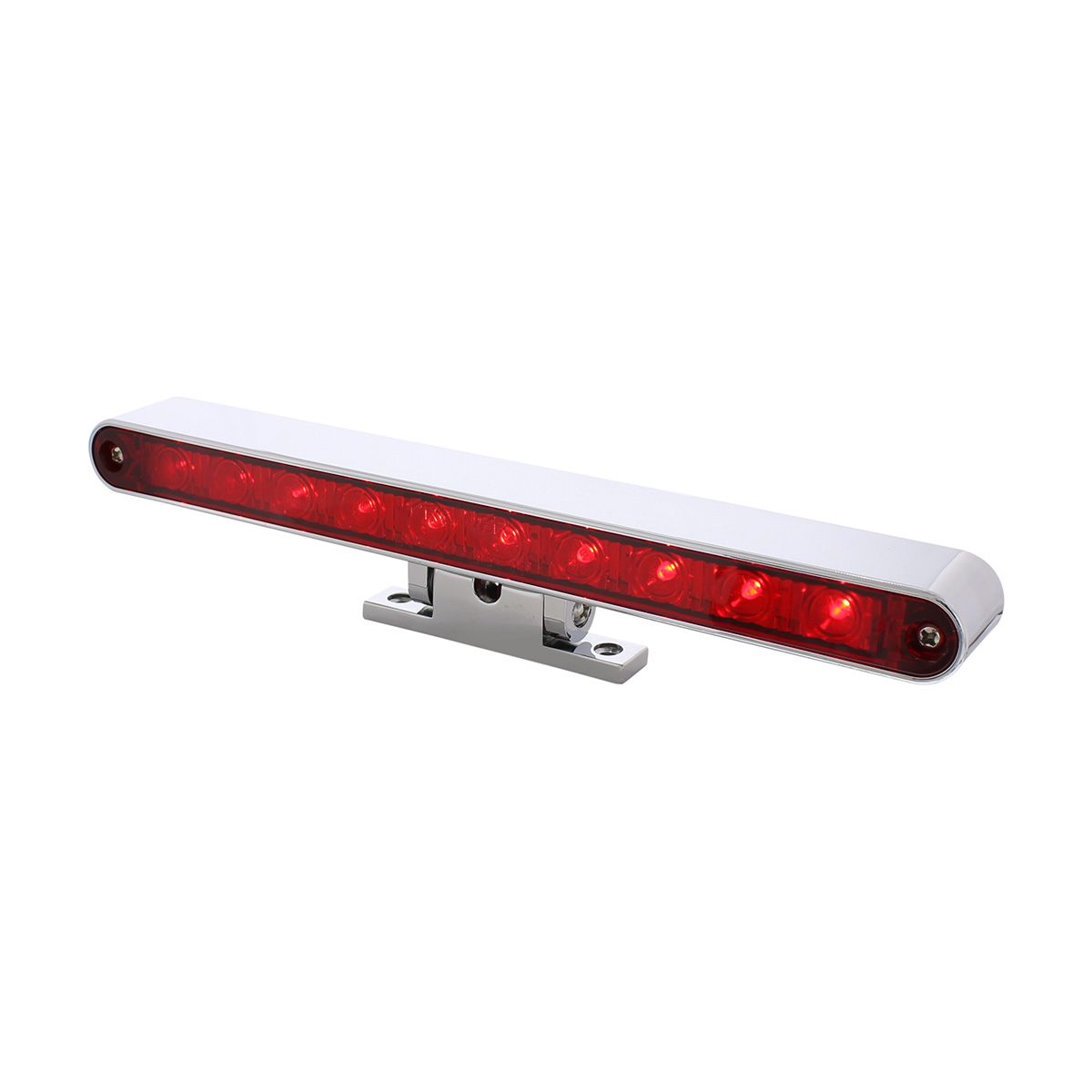 10 LED Dual Function 3rd Brake Light With Chrome Swivel Pedestal Base - Red LED/Red Lens - Thumbnail 5