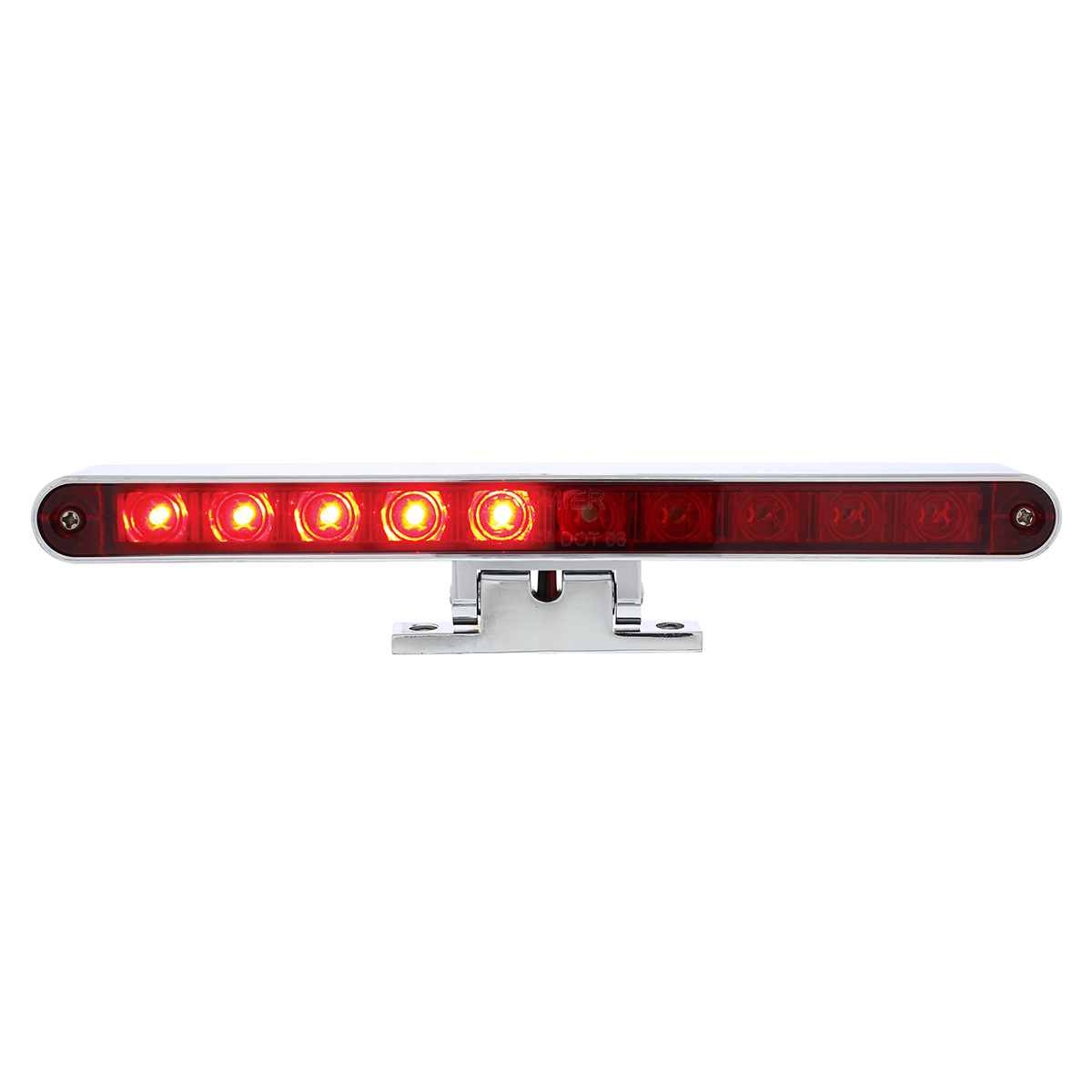 10 LED Split Function 3rd Brake Light With Chrome Swivel Pedestal Base - Red LED/Red Lens - Thumbnail 2
