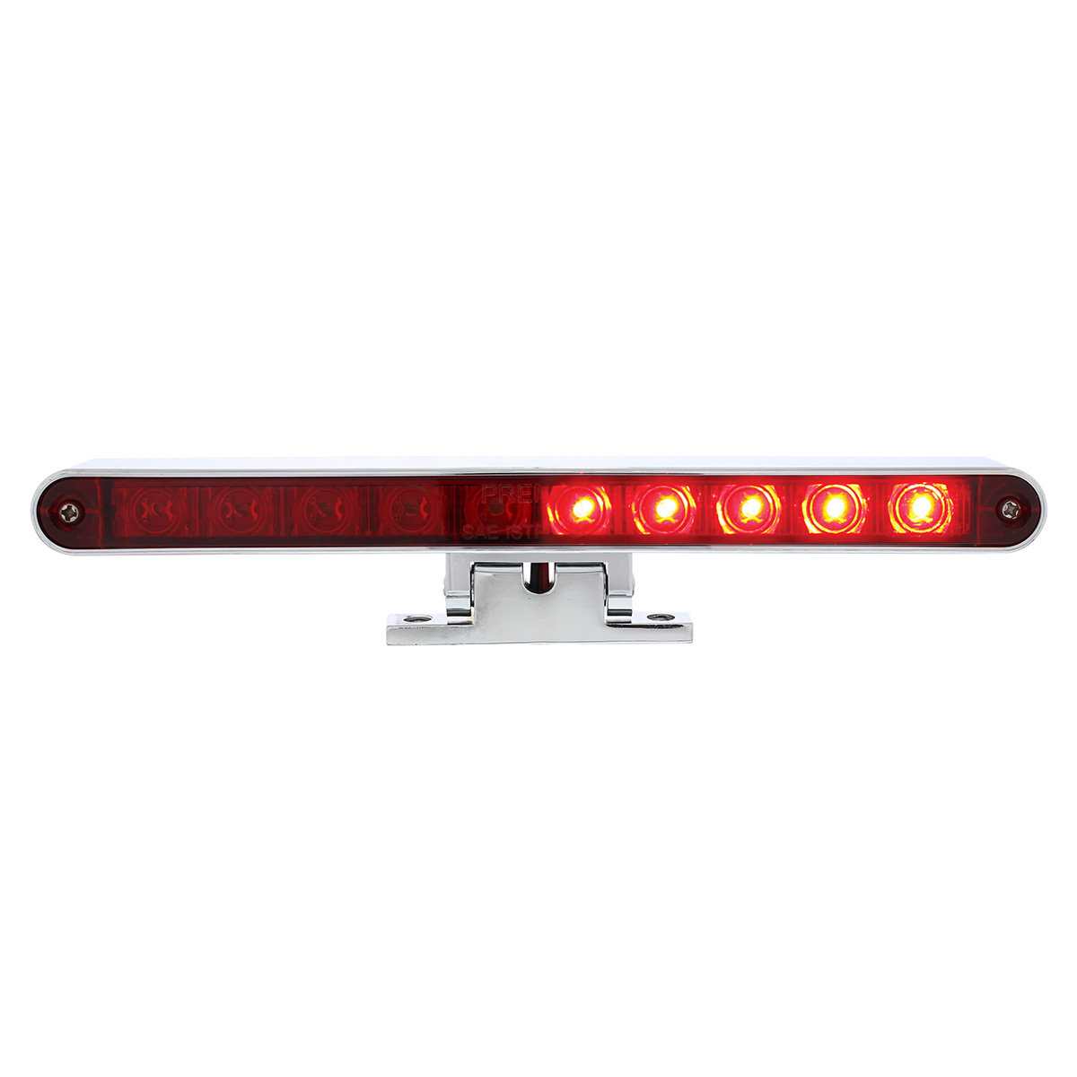 10 LED Split Function 3rd Brake Light With Chrome Swivel Pedestal Base - Red LED/Red Lens - Thumbnail 3