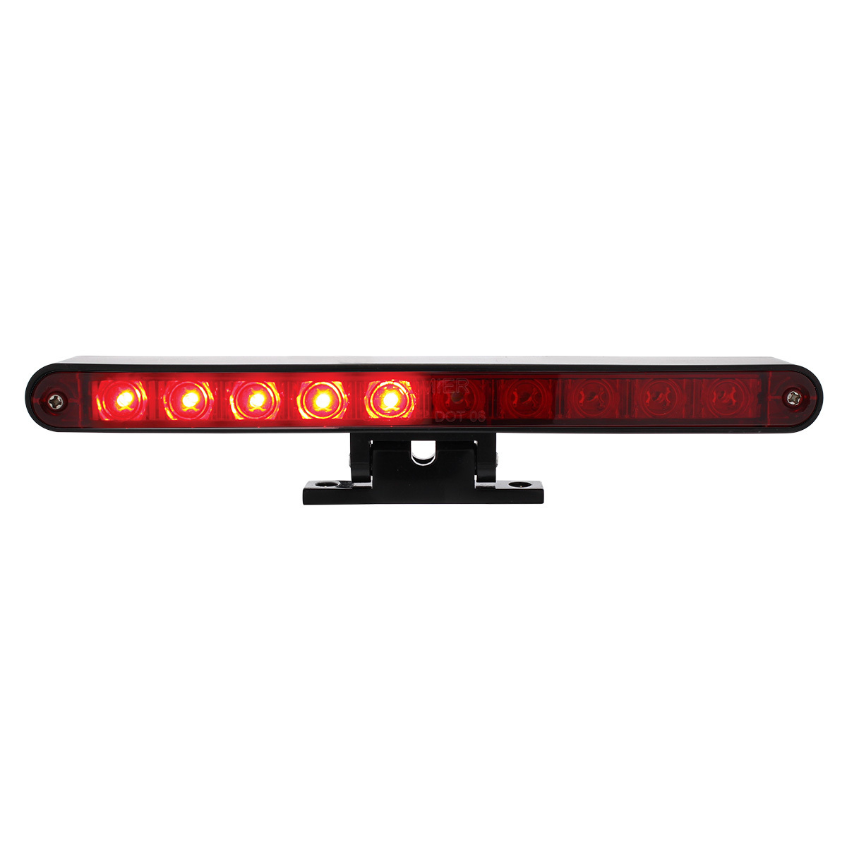 10 LED Split Function 3rd Brake Light With Black Swivel Pedestal Base - Red LED/Red Lens - Thumbnail 13