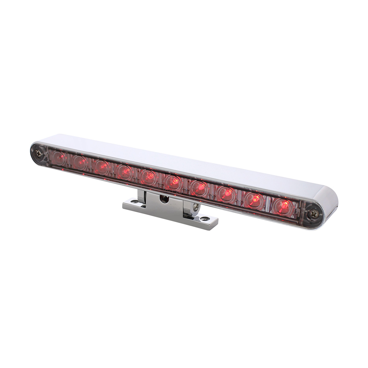 10 LED Dual Function 3rd Brake Light With Chrome Swivel Pedestal Base - Red LED/Clear Lens - Thumbnail 5