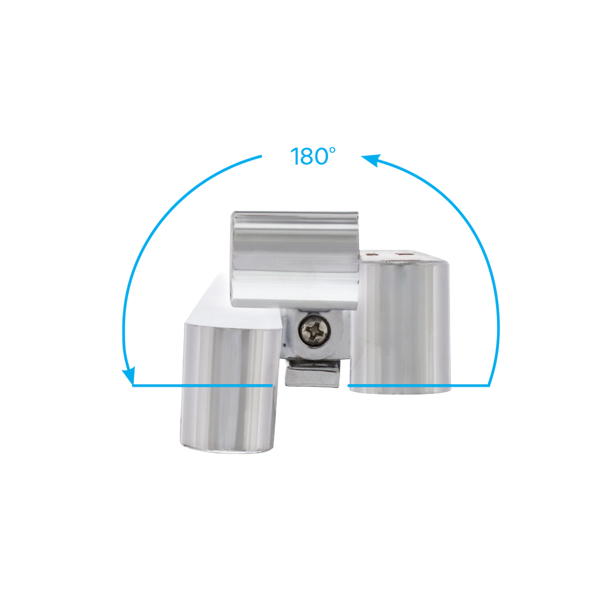 Chrome 10 LED Light Bar With 180 Degree Swivel Base - Dual Function Amber LED/Clear Lens - Thumbnail 8