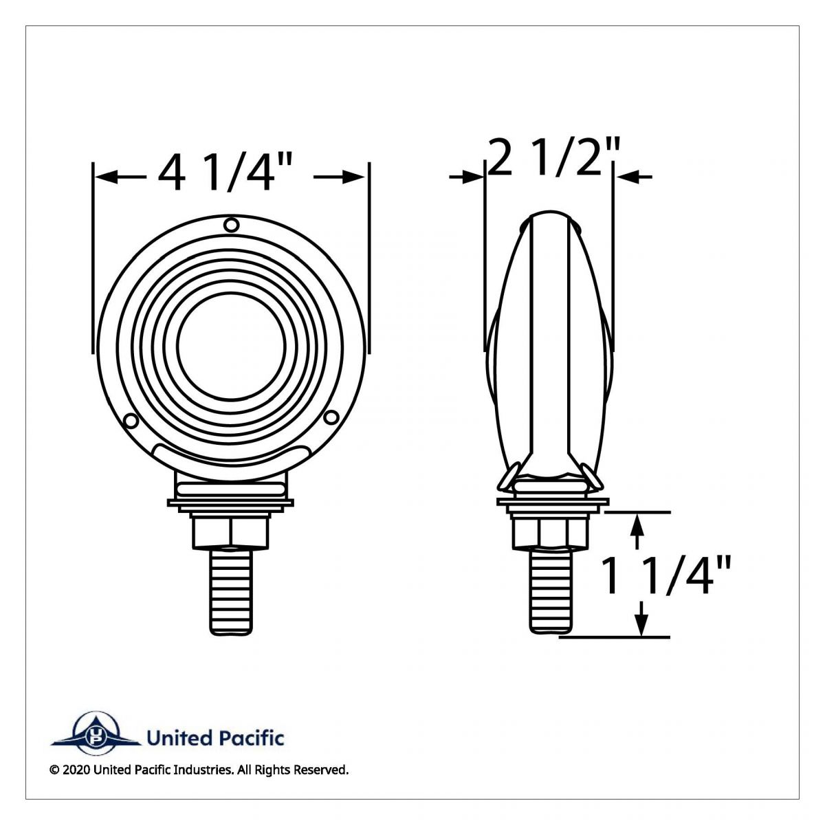 Double Face Turn Signal Light With Visor - Amber & Red Lens