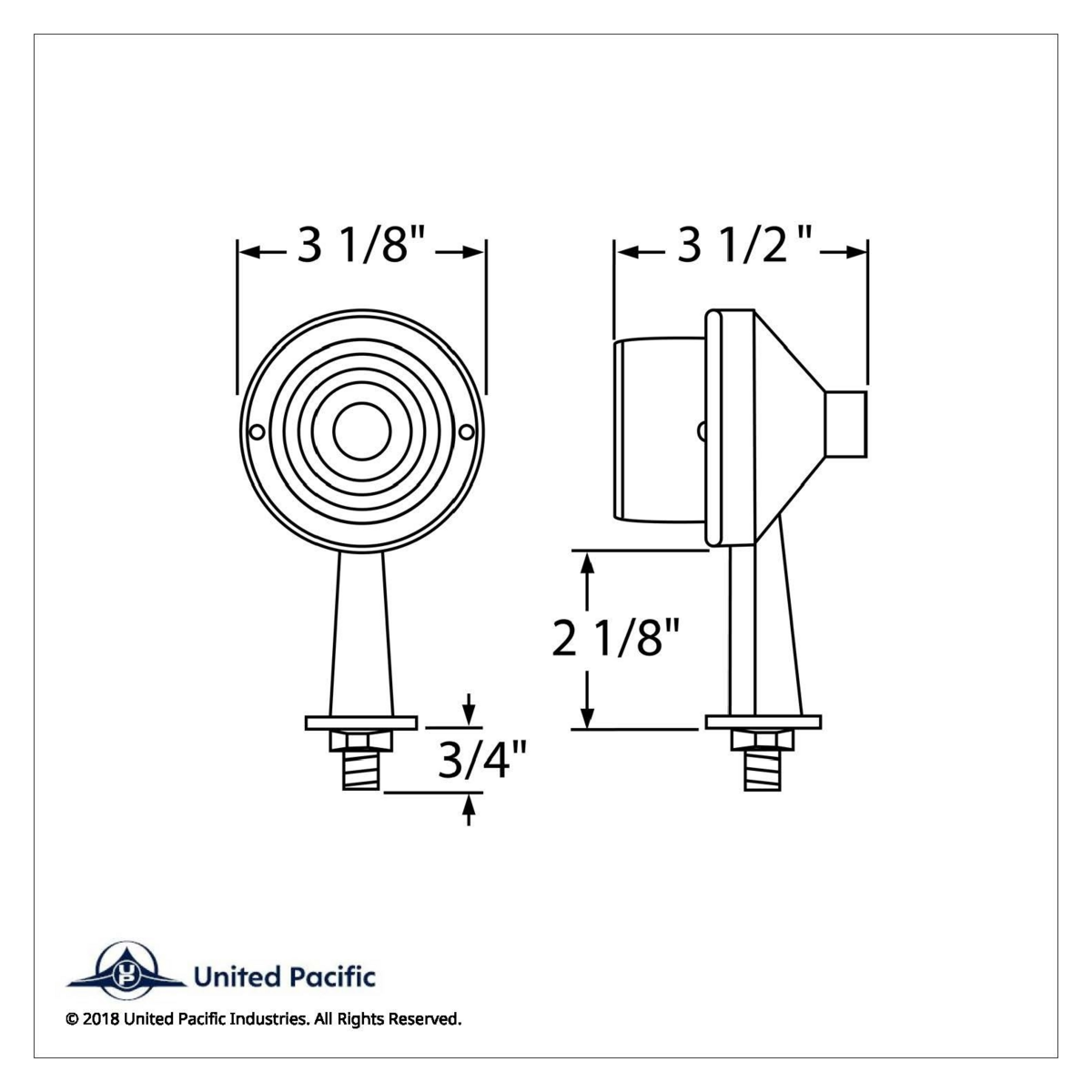 2-1/8" Arm Crystal Watermelon Honda Light With Single Contact - Amber Lens - Thumbnail 3