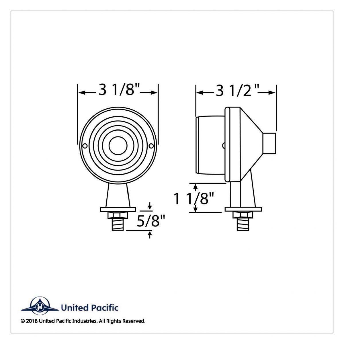 1-1/8" Arm Crystal Crystal Honda Light With Single Contact - Amber Lens - Thumbnail 3