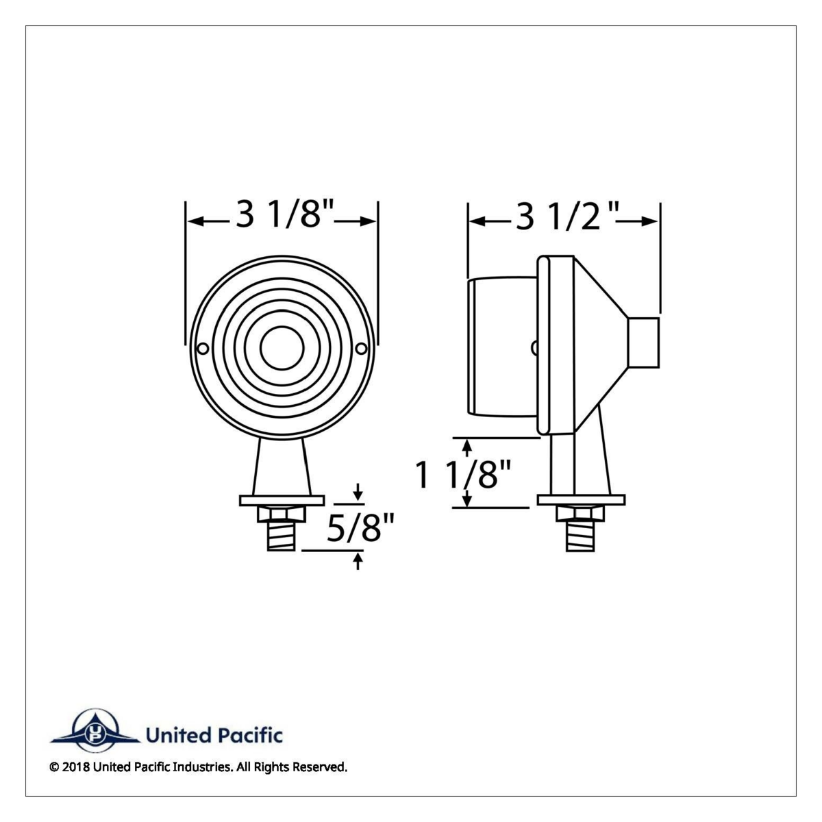 1-1/8" Arm Crystal Crystal Honda Light With Single Contact - Amber Lens - Thumbnail 4