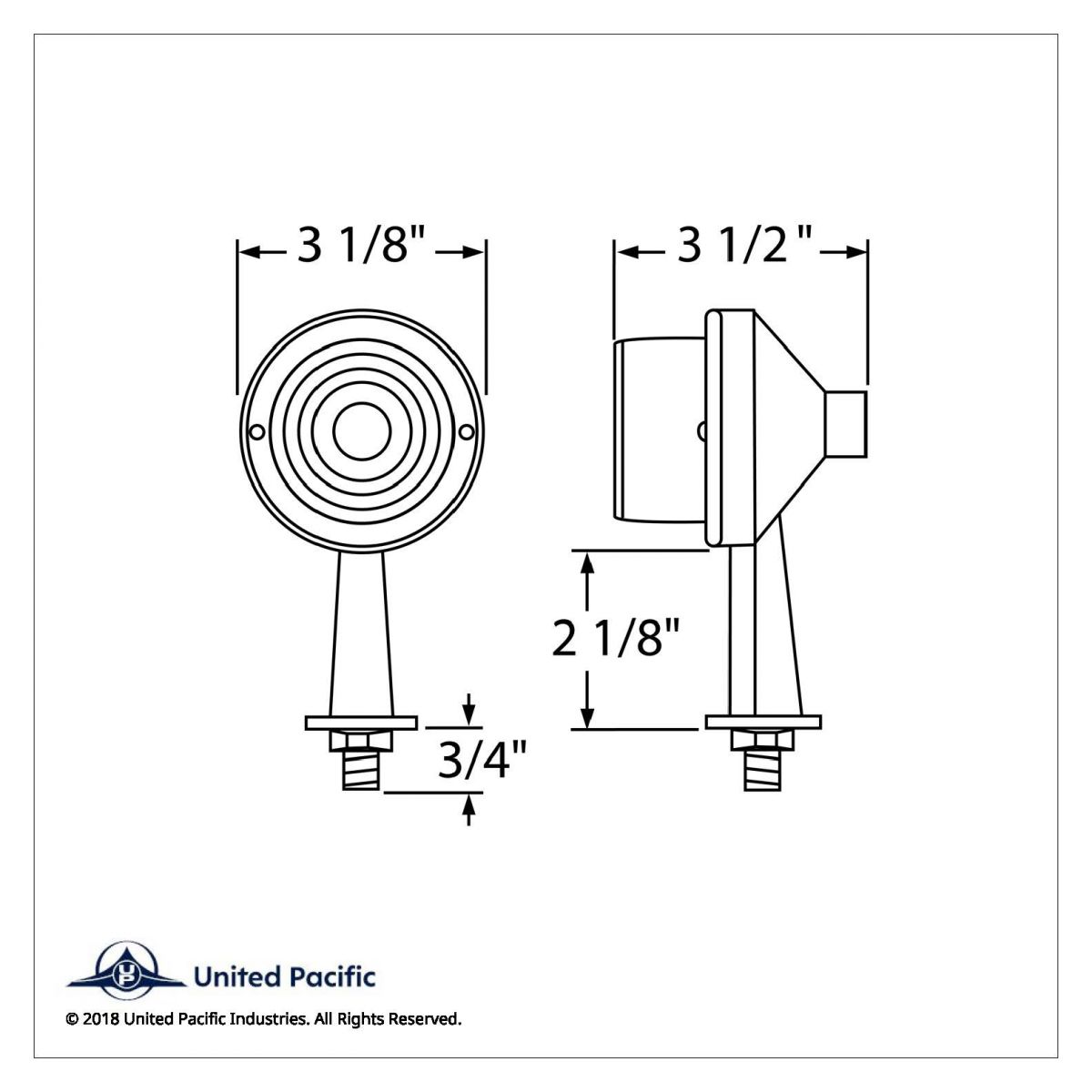 2-1/8" Arm Crystal Crystal Honda Light With Single Contact - Amber Lens - Thumbnail 2