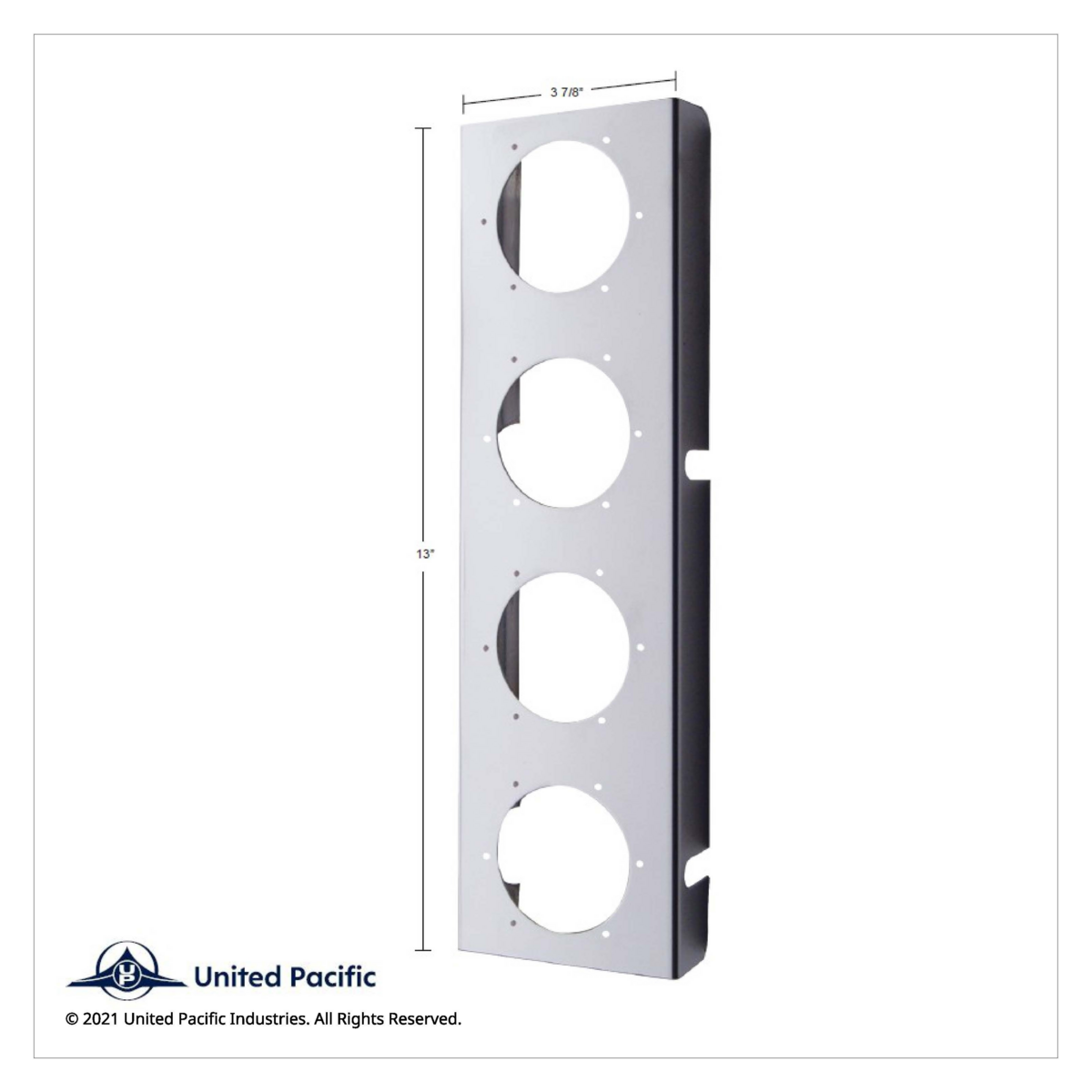 SS Front Air Cleaner Bracket With 8X 9 LED 2" Beehive Lights & Bezels For Peterbilt-Amber LED/Clear Lens - Thumbnail 2