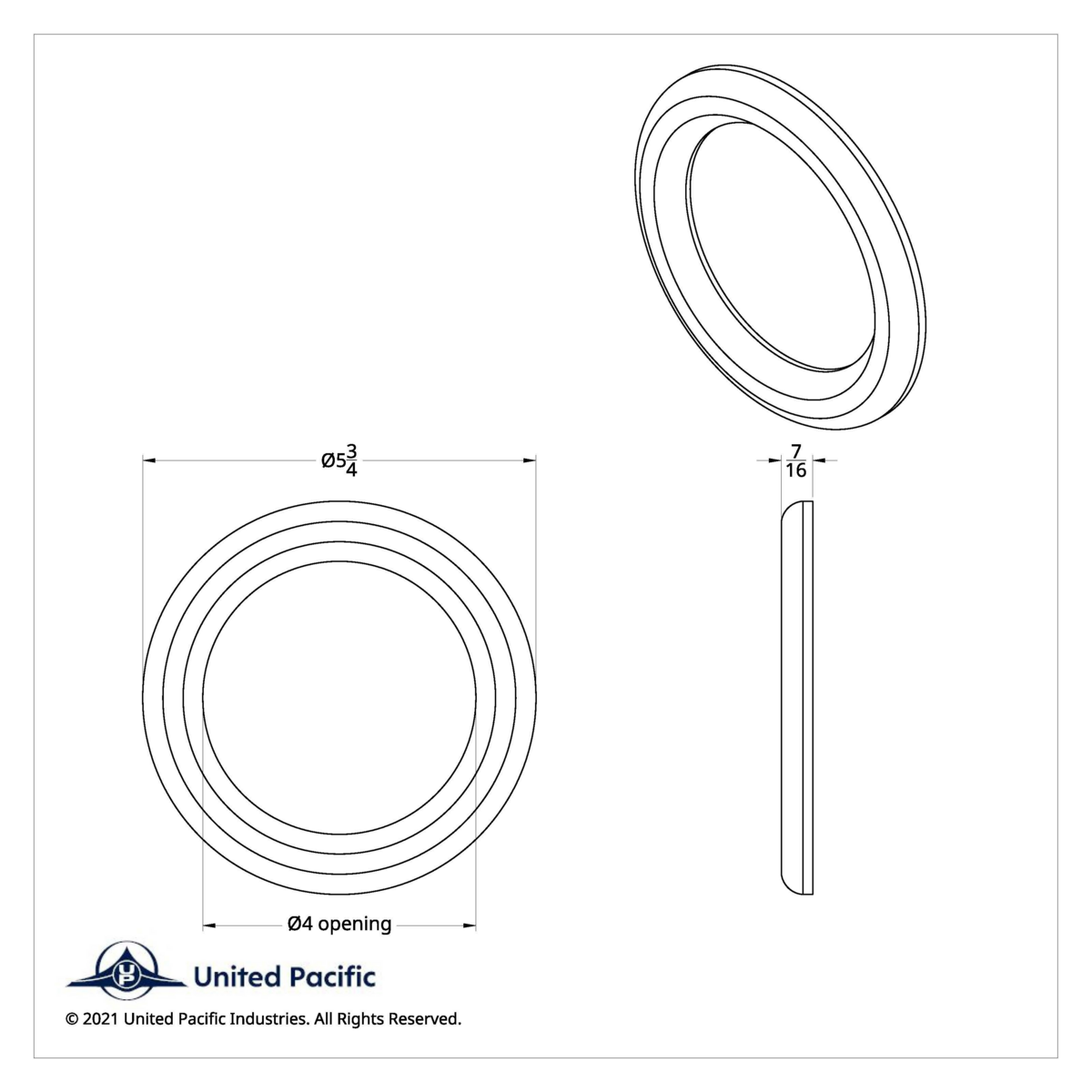 Chrome Twist-On Light Bezel For 4" Round Light Grommet - Thumbnail 4