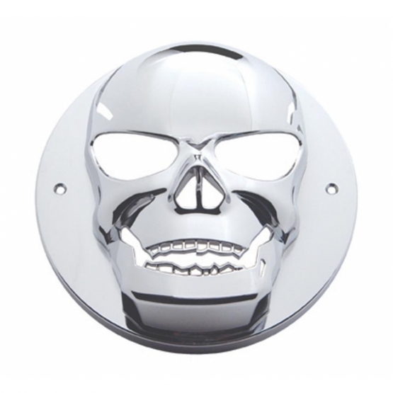 Chrome Plastic Skull Light Cover For 4” Round Grommet Mount Light