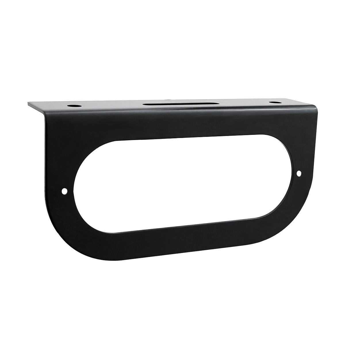 Oval Black Light Bracket With Flange - 1 Hole