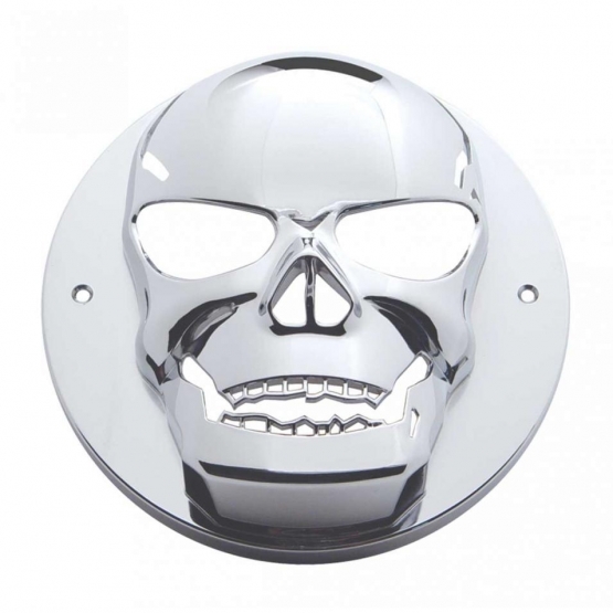Chrome 3D Skull Light Bezel For 2" Round Light