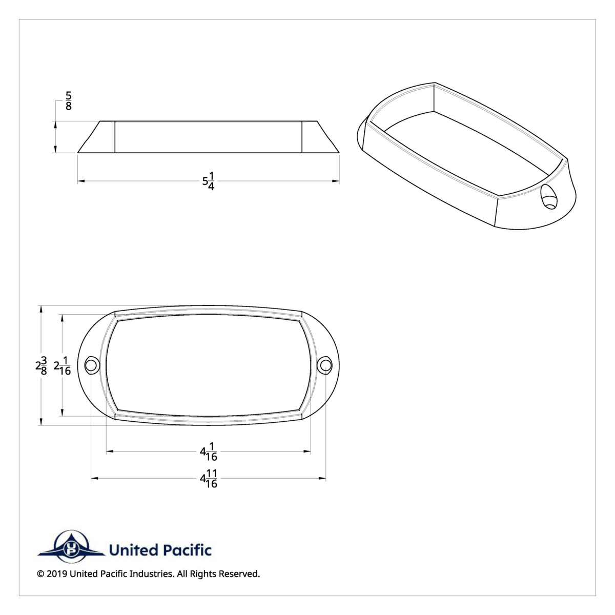Chrome Rectangular Bezel For Tiger Eye Light (Clearance/Marker) - Thumbnail 4