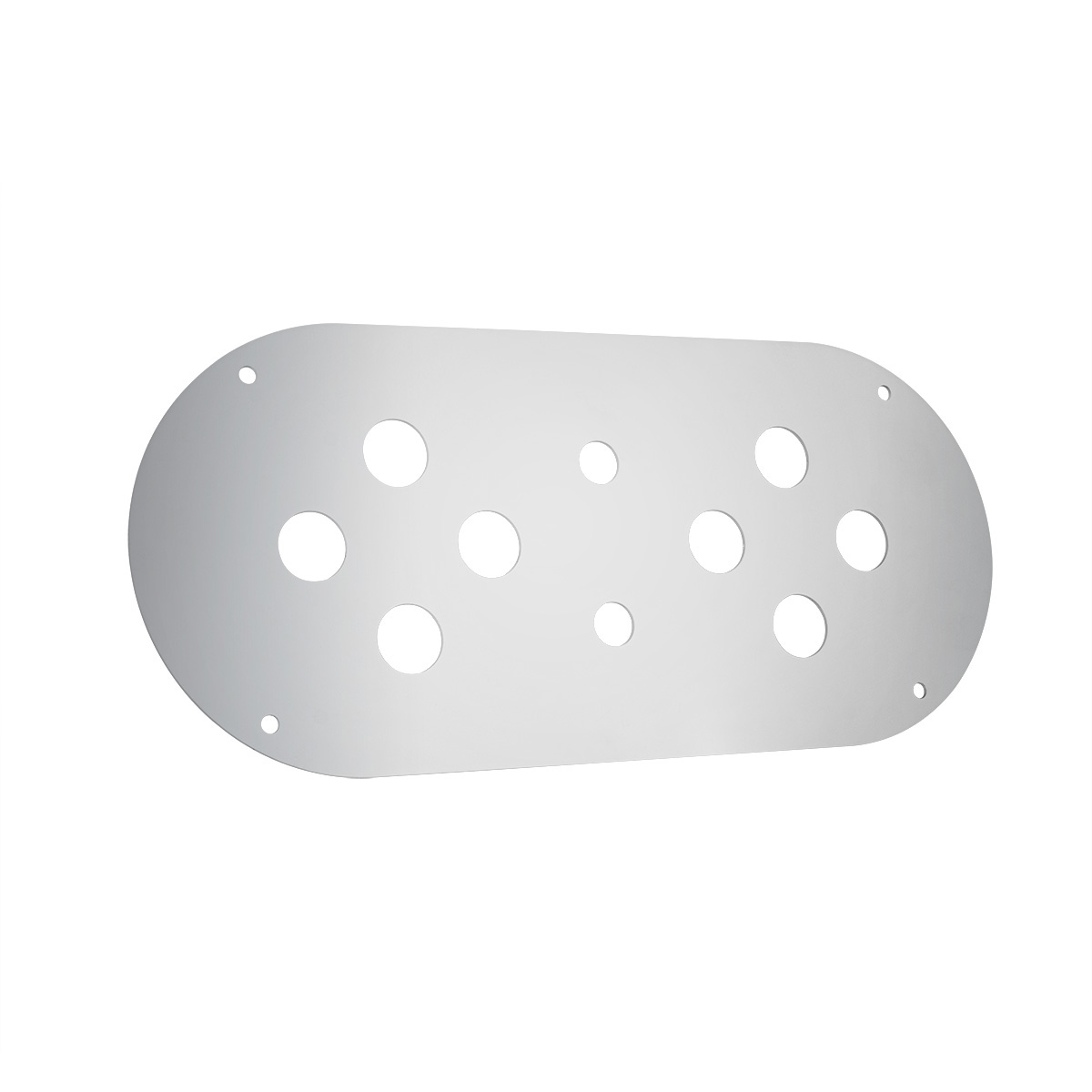 Stainless Steel Above Door Dome Light Plate With 8 x 3/4" Mini Light Cutouts For Kenworth & Peterbilt Trucks - Thumbnail 2