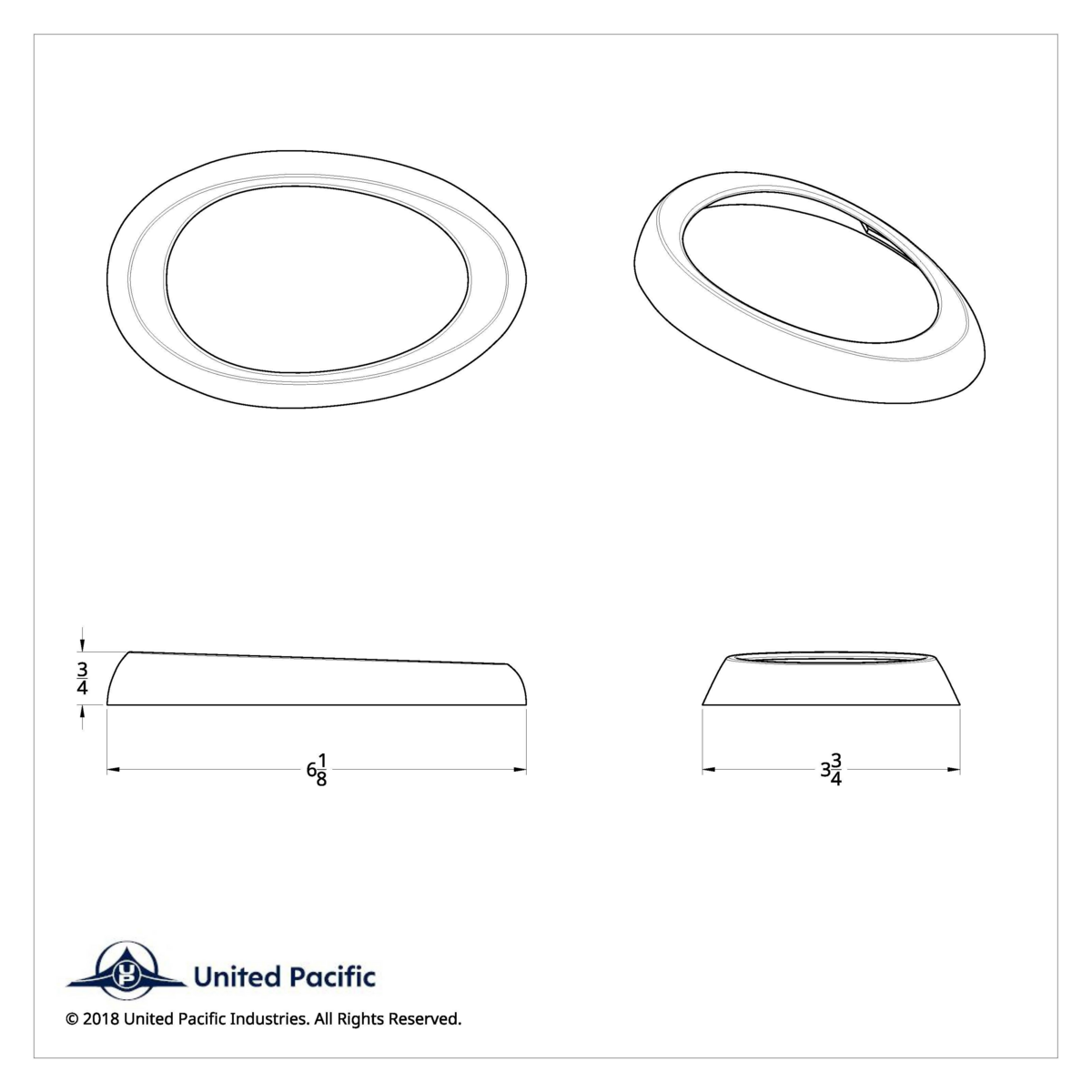 Freightliner Sleeper Light Bezel - Wide Flange - Thumbnail 4