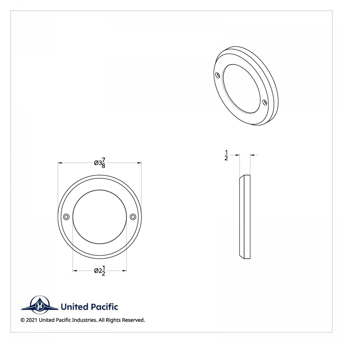 Chrome Plastic 2.5" Light Bezel With Mirror Lens - Thumbnail 2