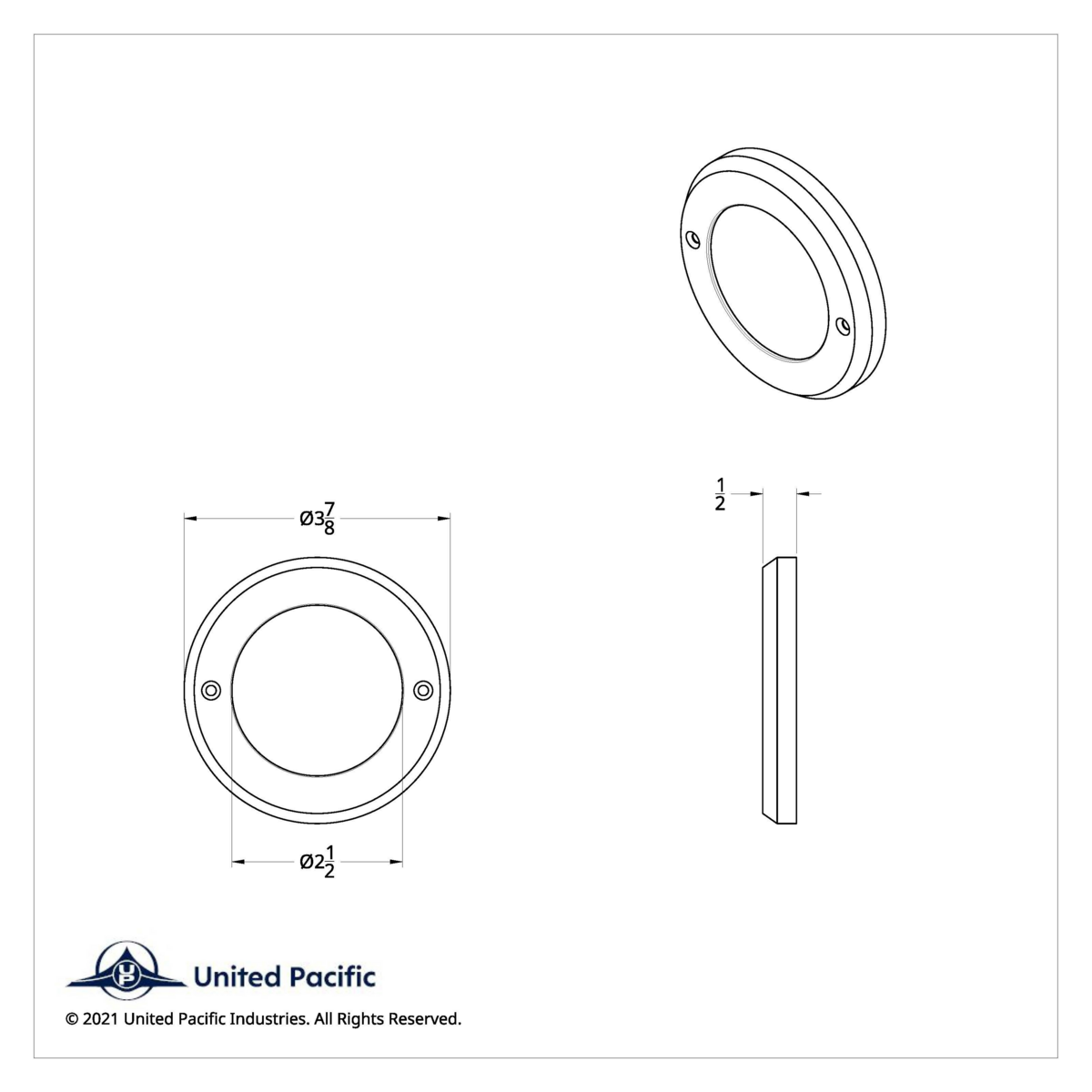Chrome Plastic 2.5" Light Bezel With Mirror Lens - Thumbnail 3